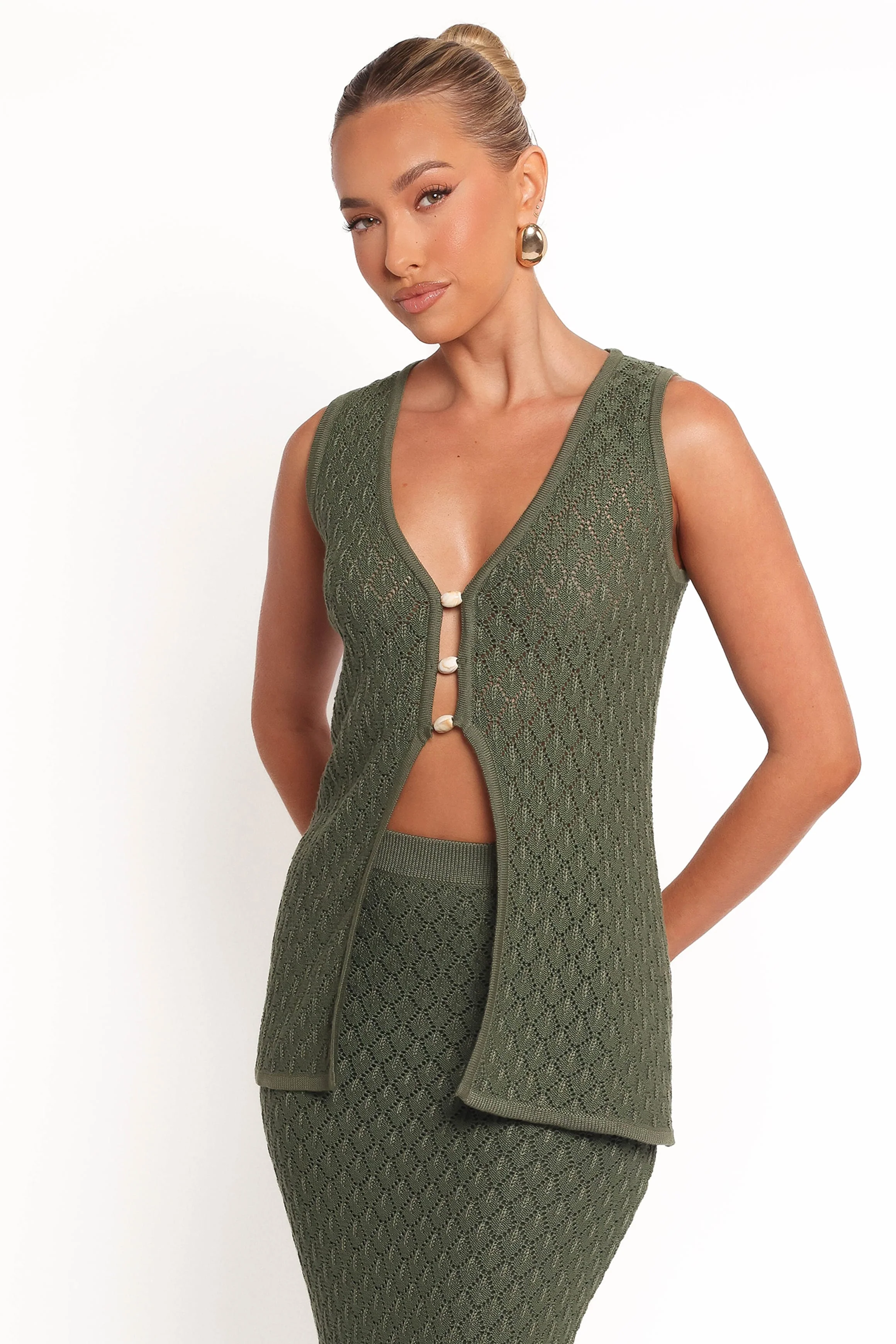 Asplie Knit Top - Olive - Image 3