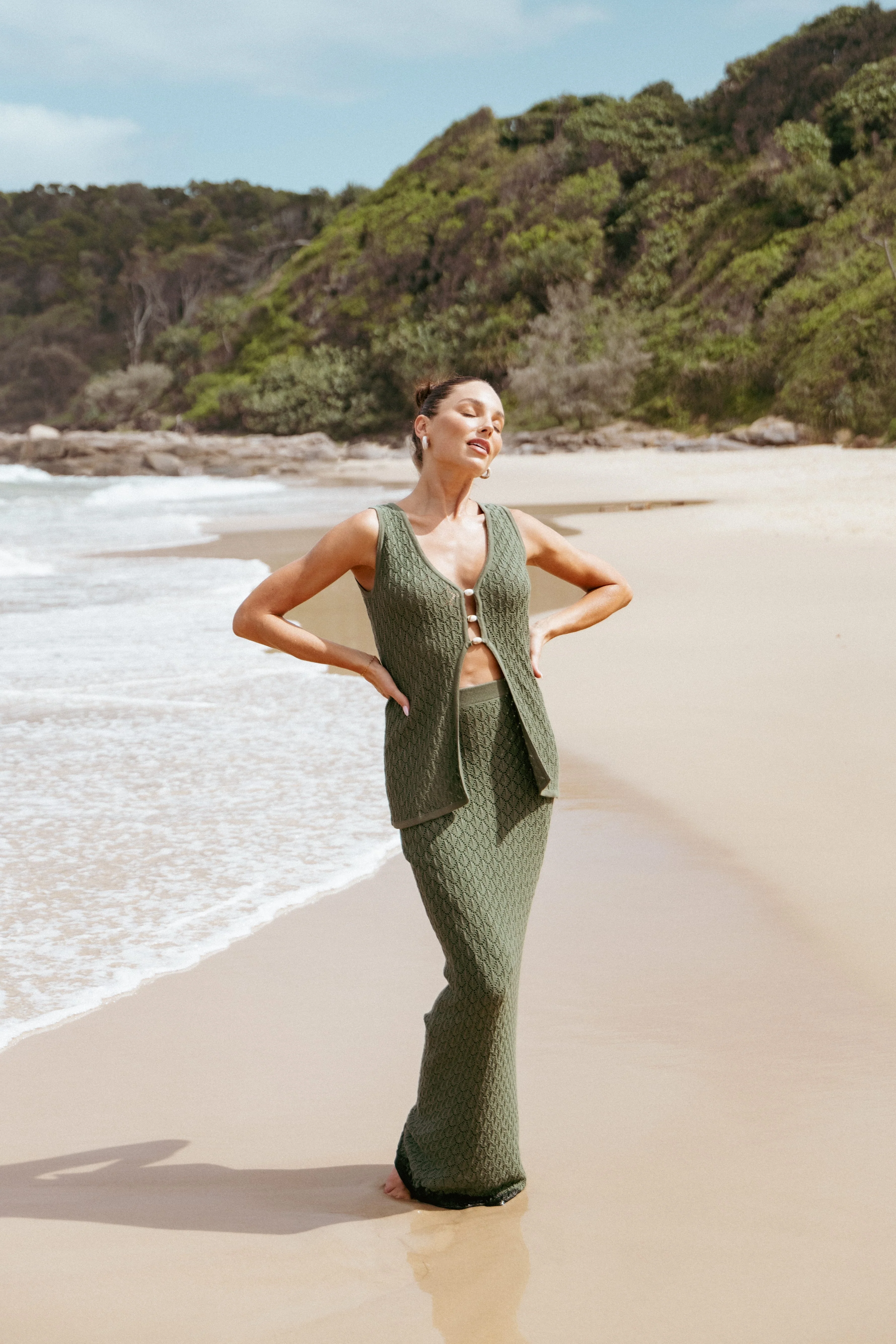 Asplie Knit Top - Olive - Image 9