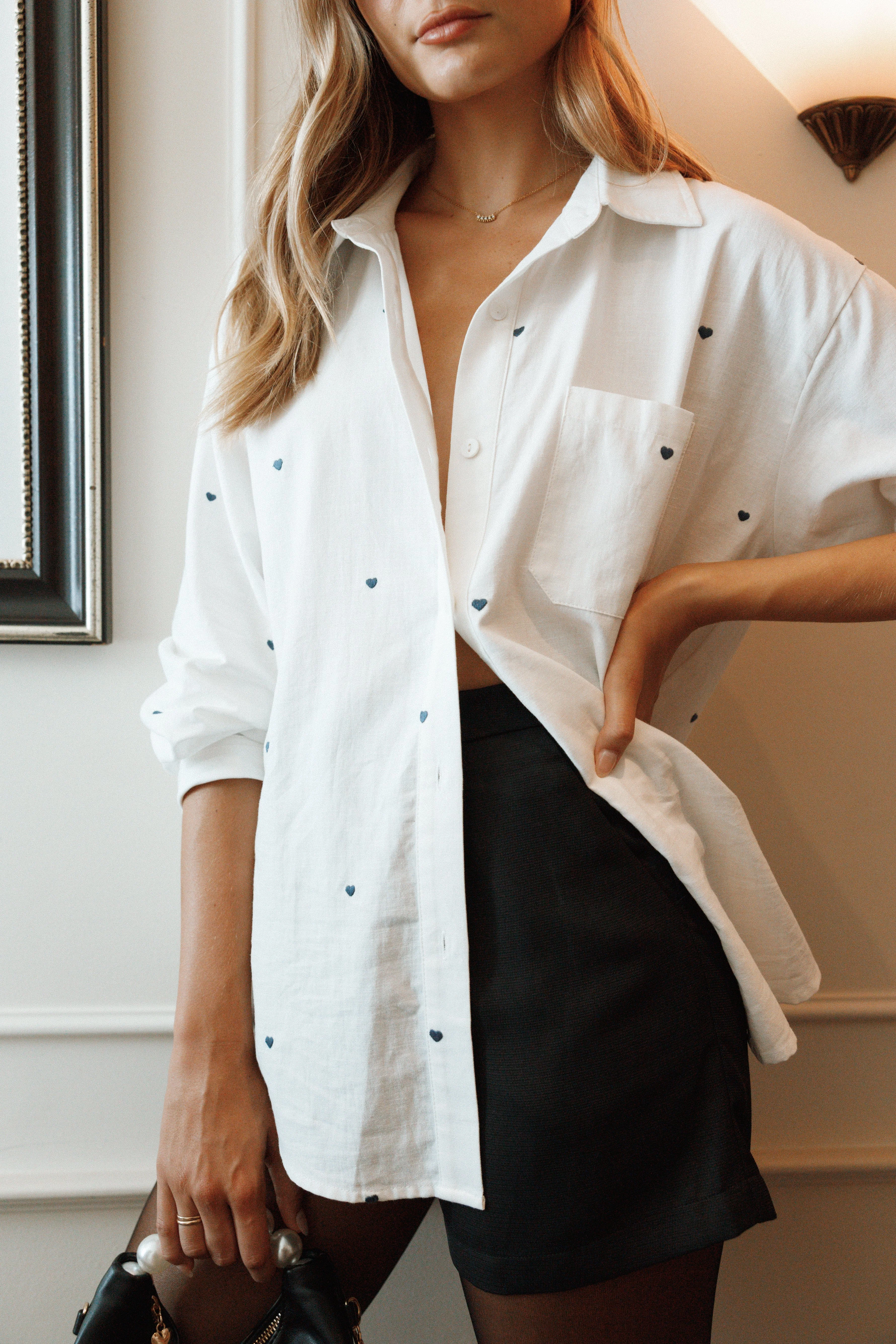 Avah Button Down Top - White - Image 2