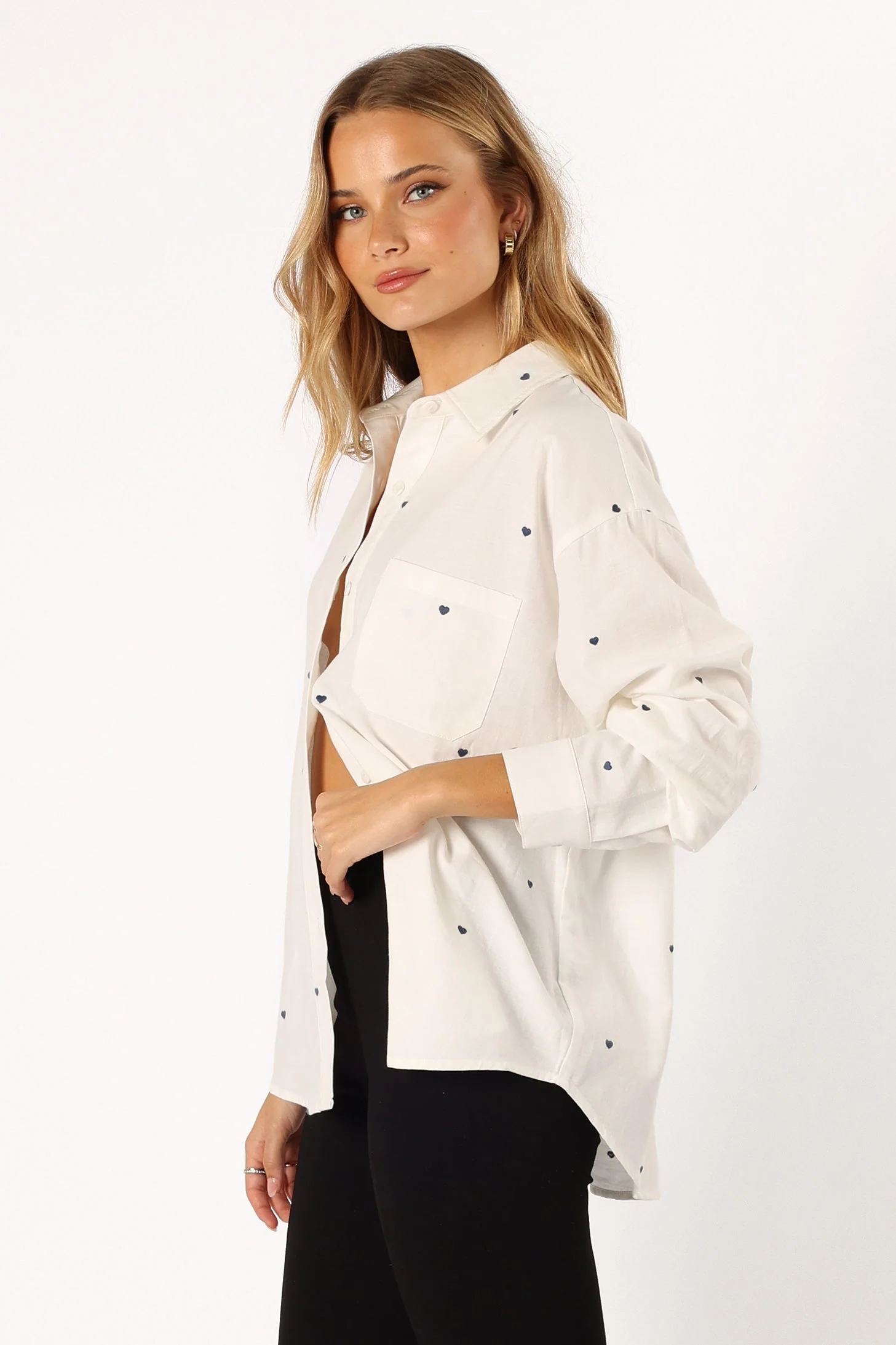Avah Button Down Top - White - Image 4