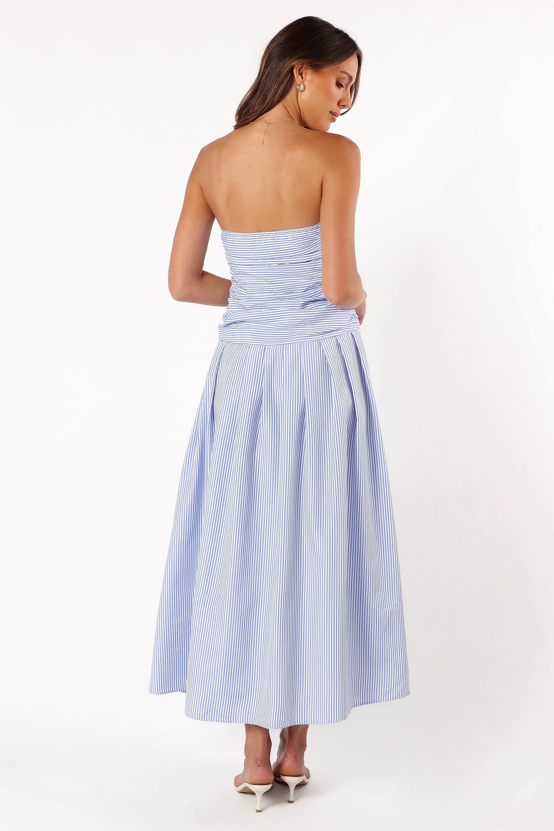 Avalee Strapless Maxi Dress - Blue Stripe - Image 5