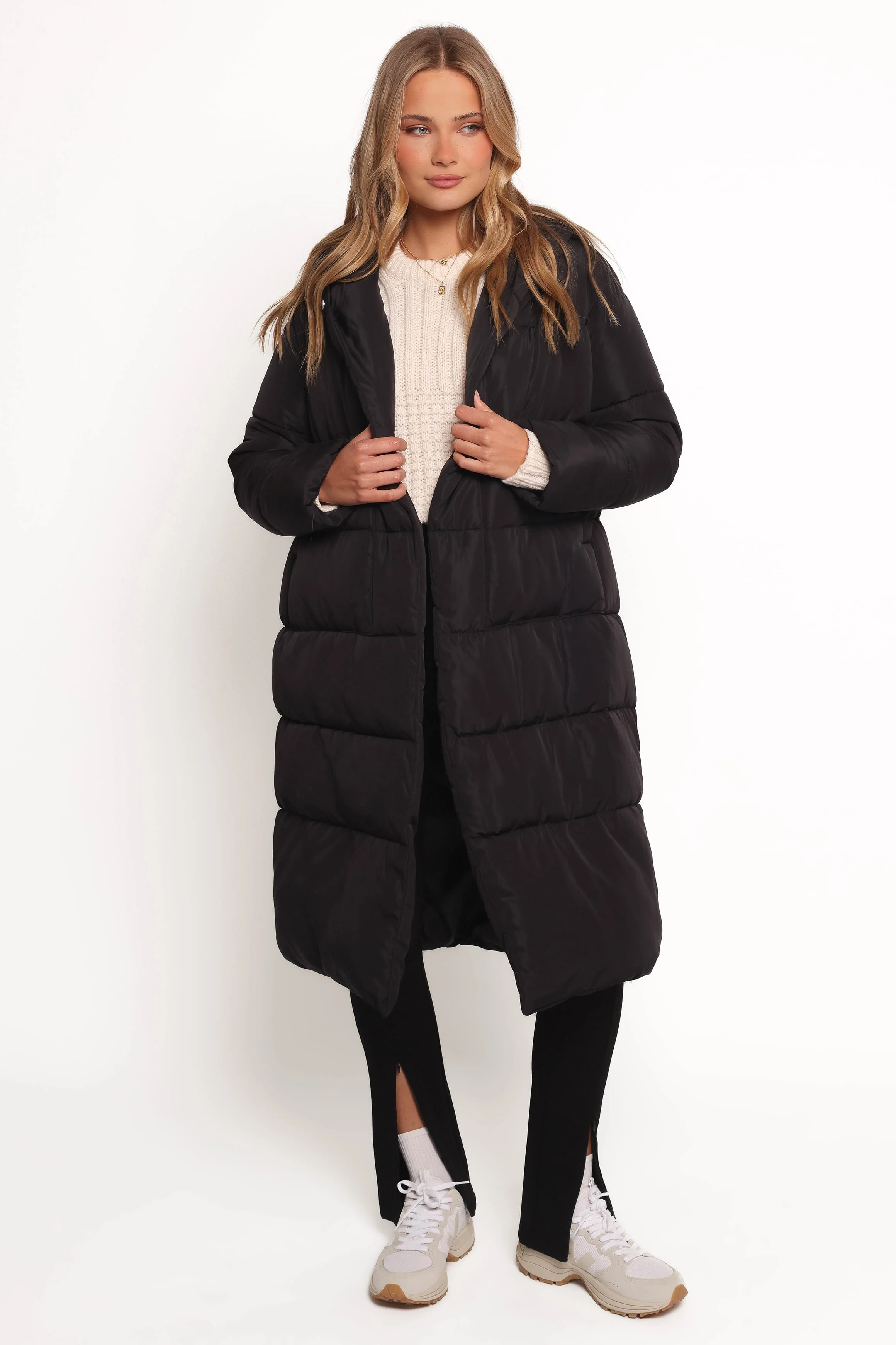 Averie Long Puffer Coat - Black - Image 2