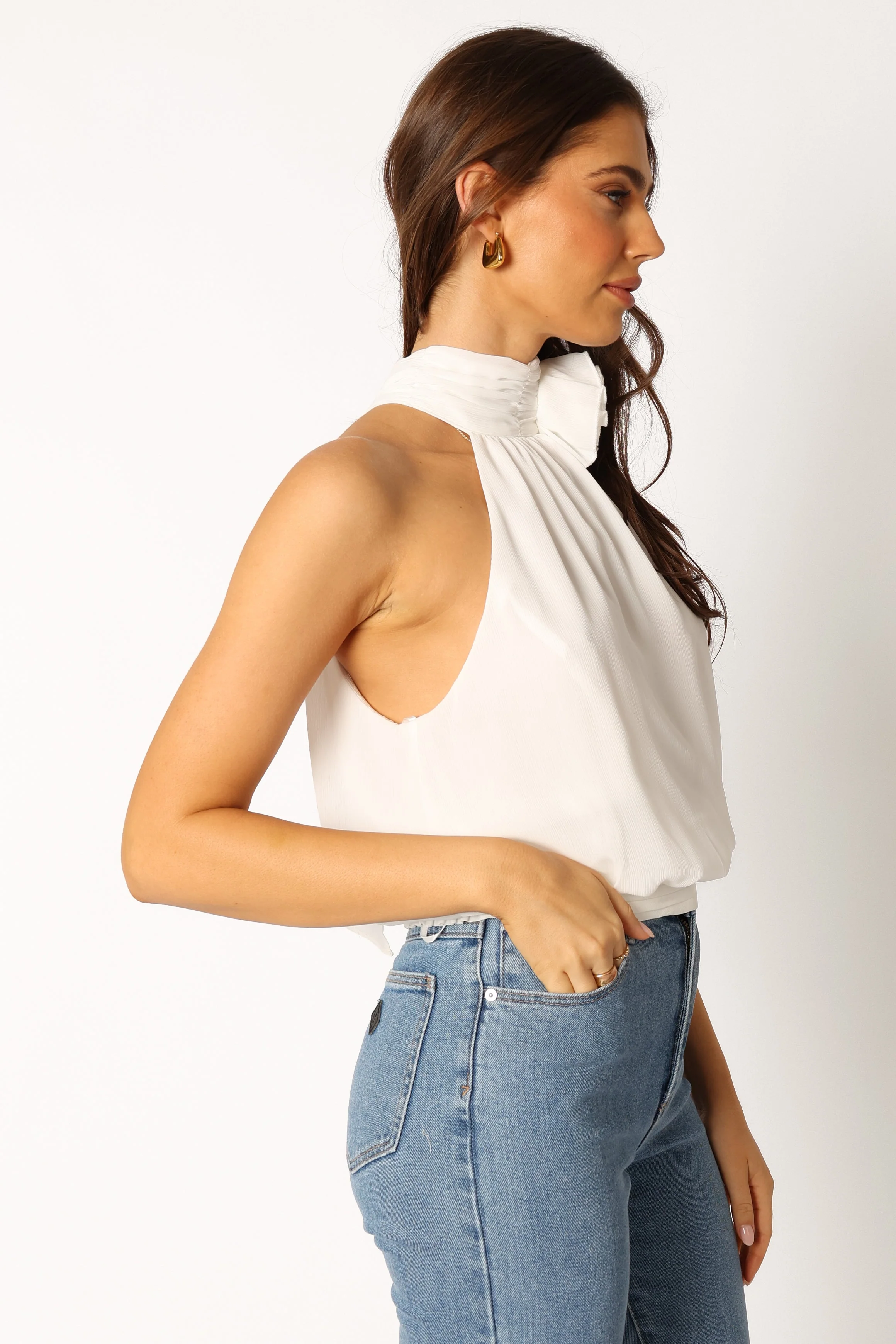 Avery Rosette Detail Top - White - Image 6