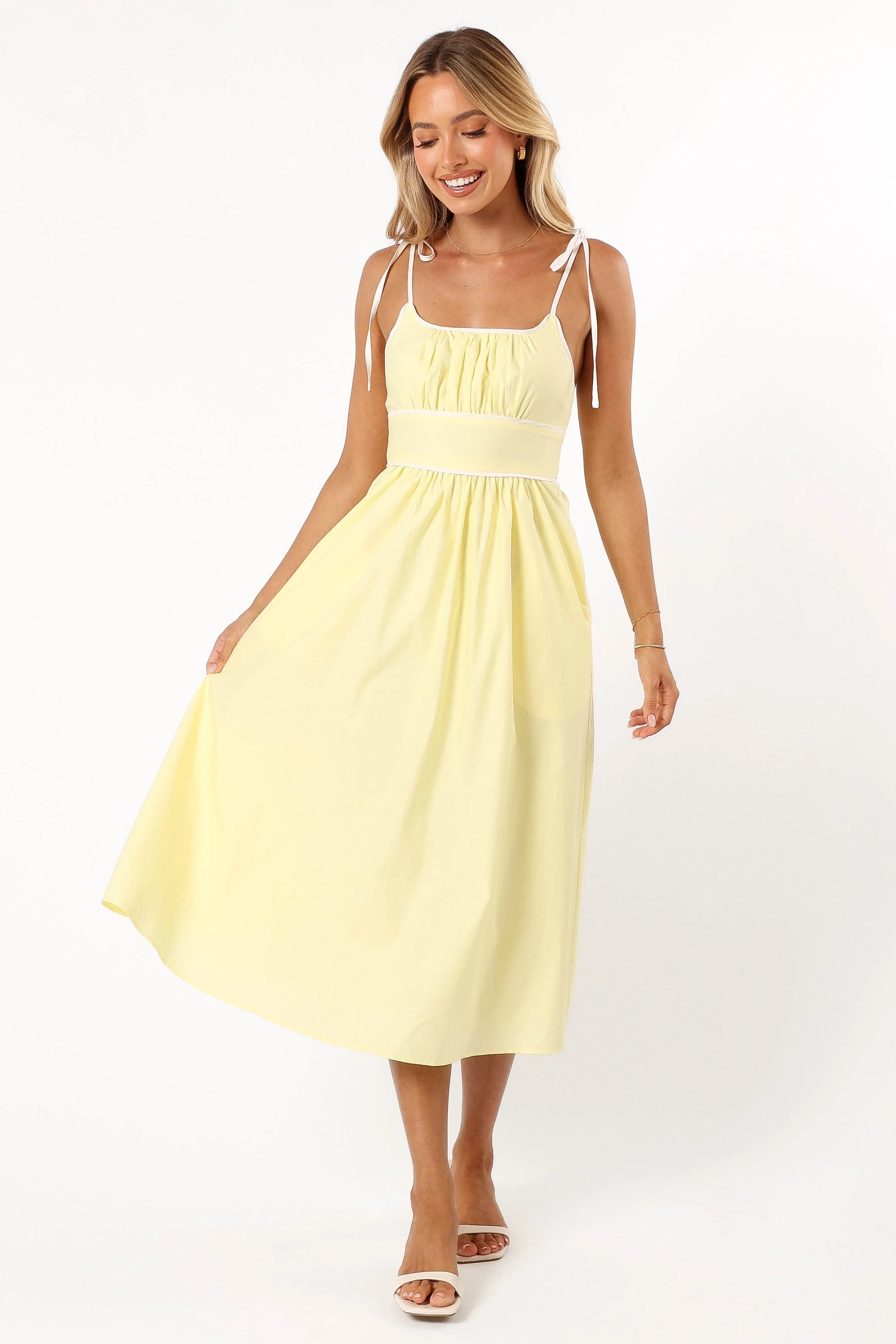 Avi Sleeveless Midi Dress - Yellow - Image 5