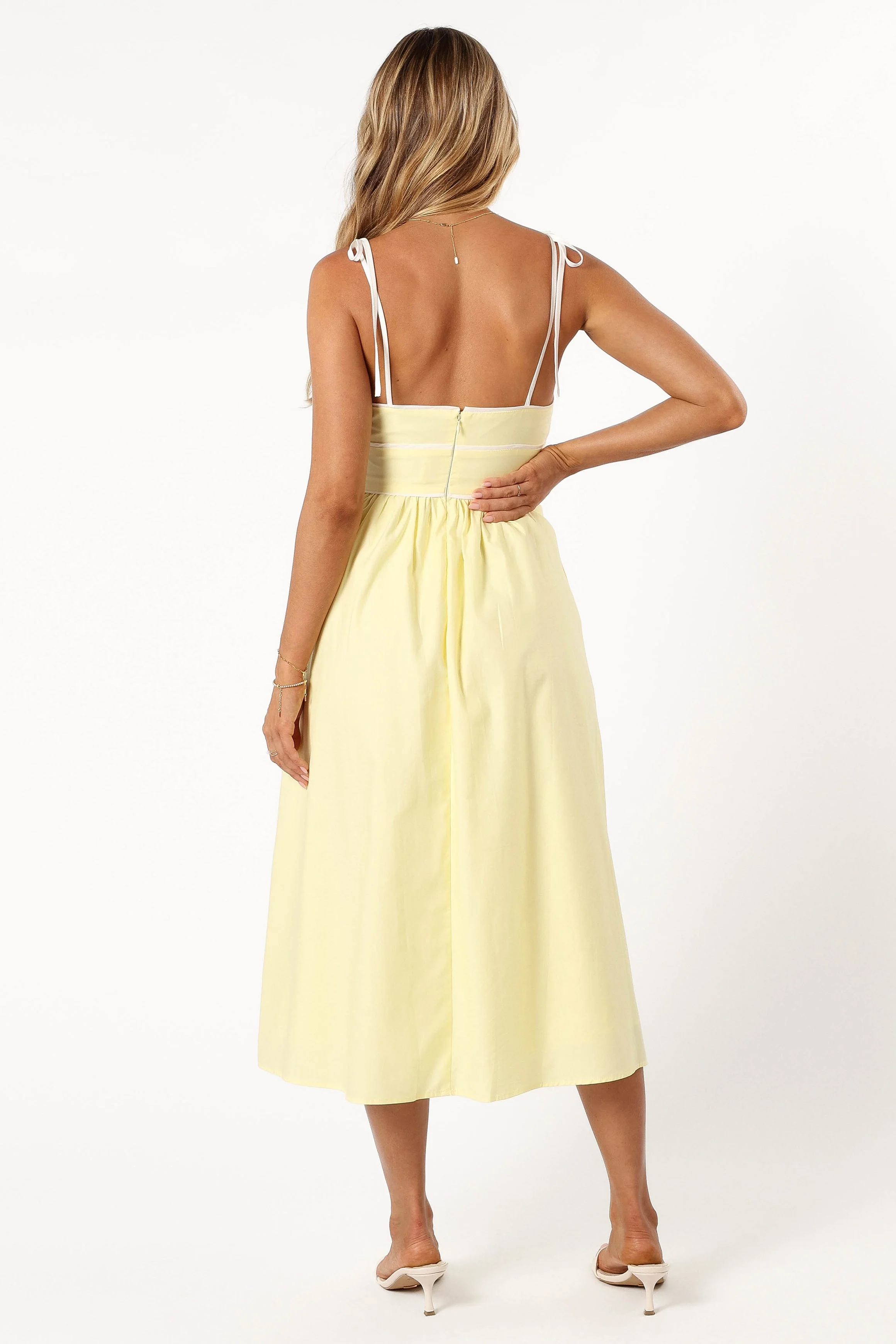Avi Sleeveless Midi Dress - Yellow - Image 7