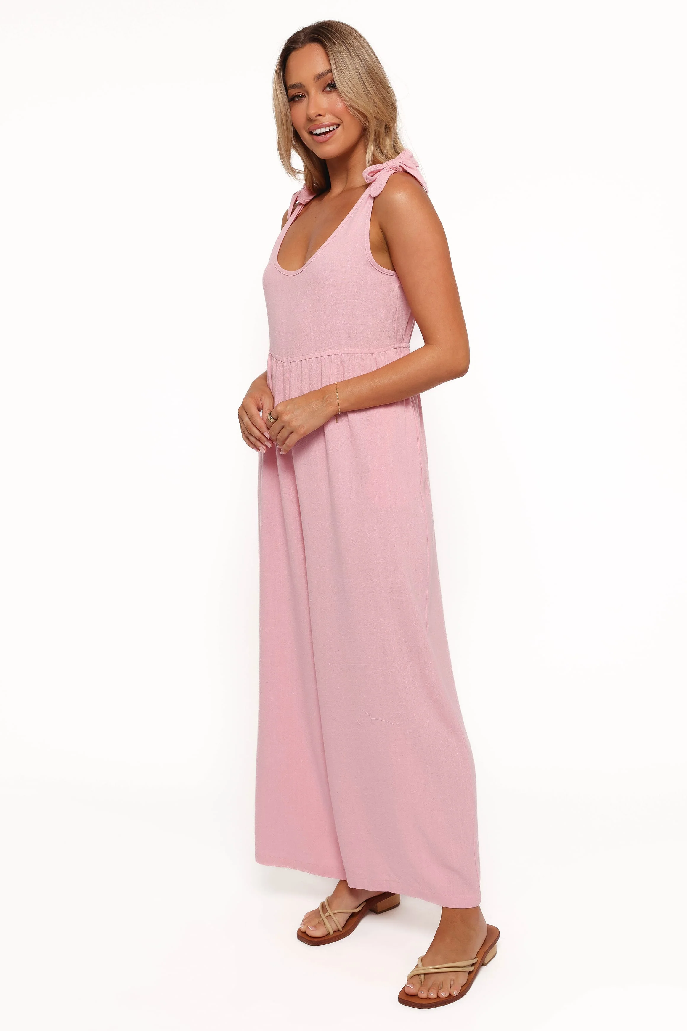 Ayla Linen Jumpsuit - Pale Pink - Image 5