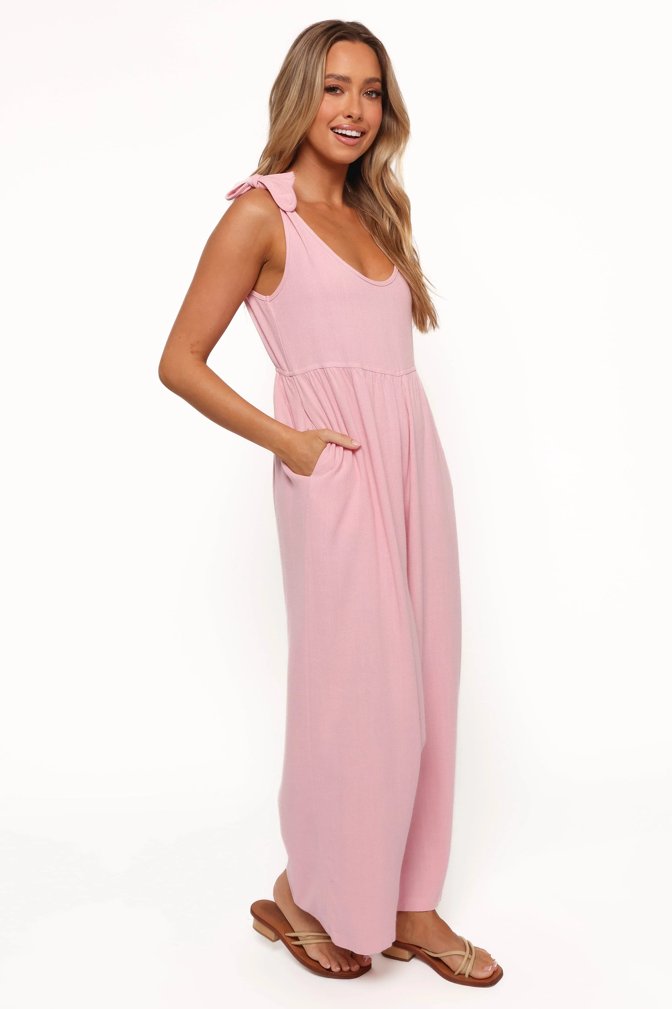Ayla Linen Jumpsuit - Pale Pink - Image 7