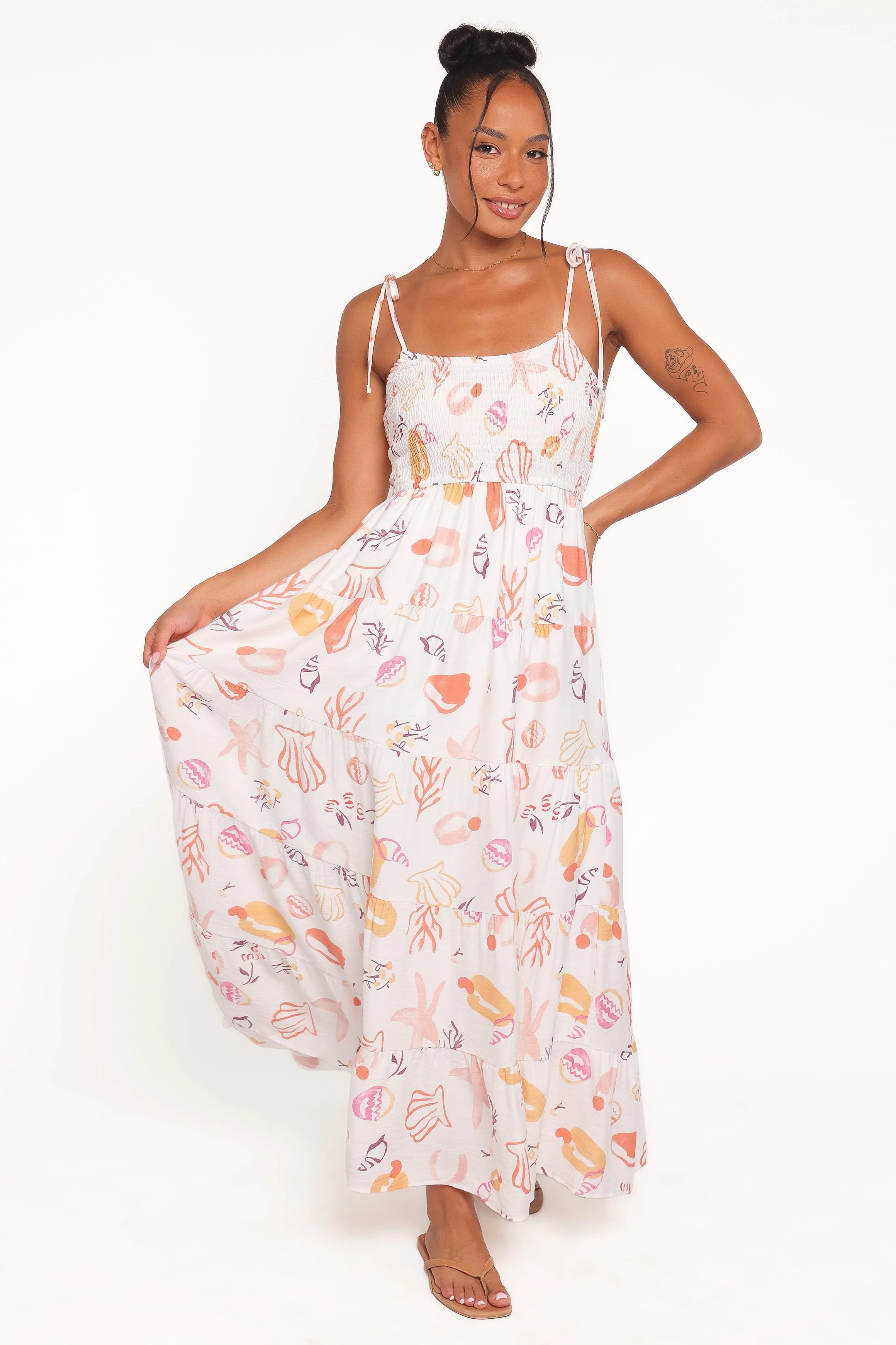 Bairbre Maxi Dress - Pink Beach Print - Image 5