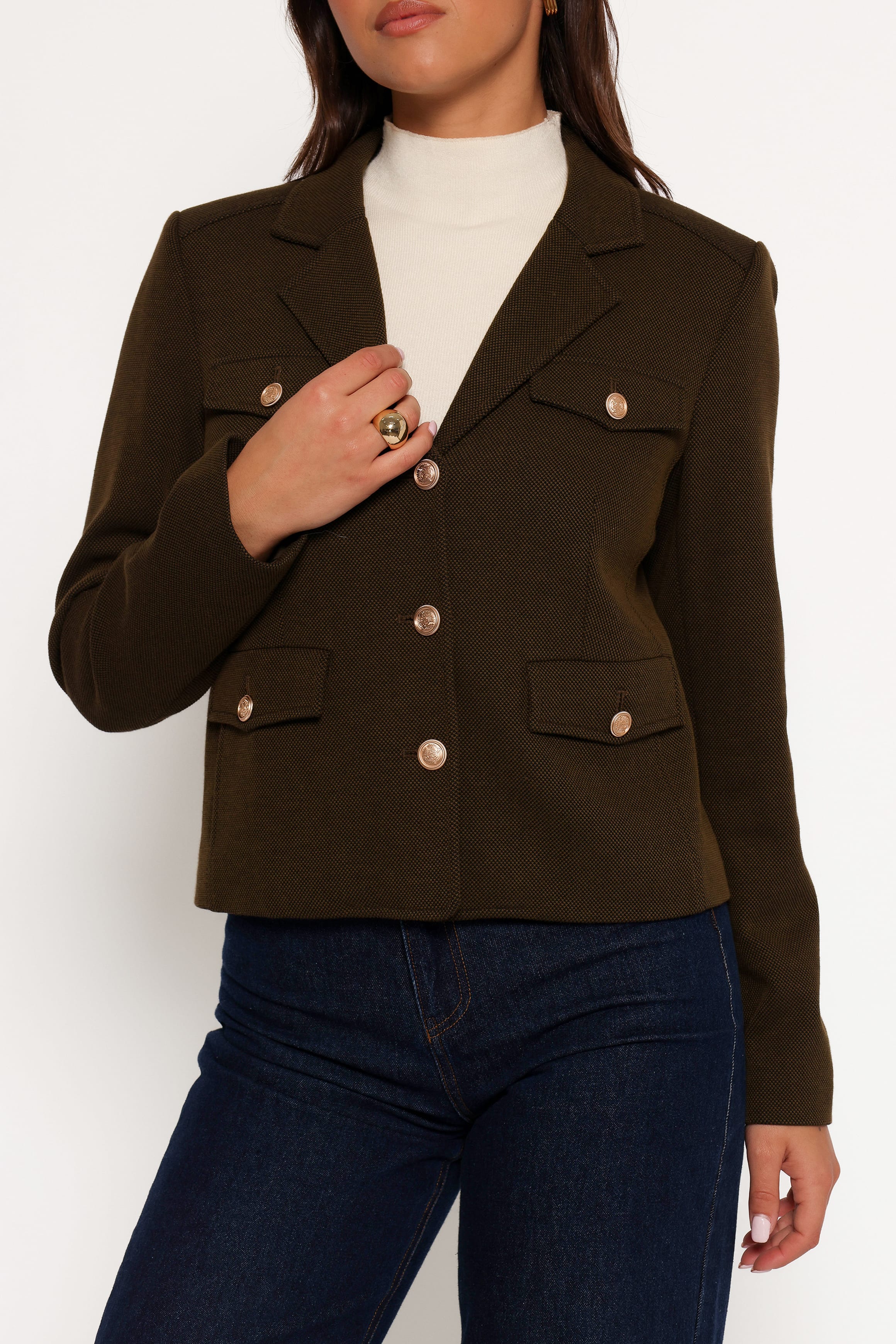 Bandit Long Sleeve Button Down Jacket - Olive - Image 4