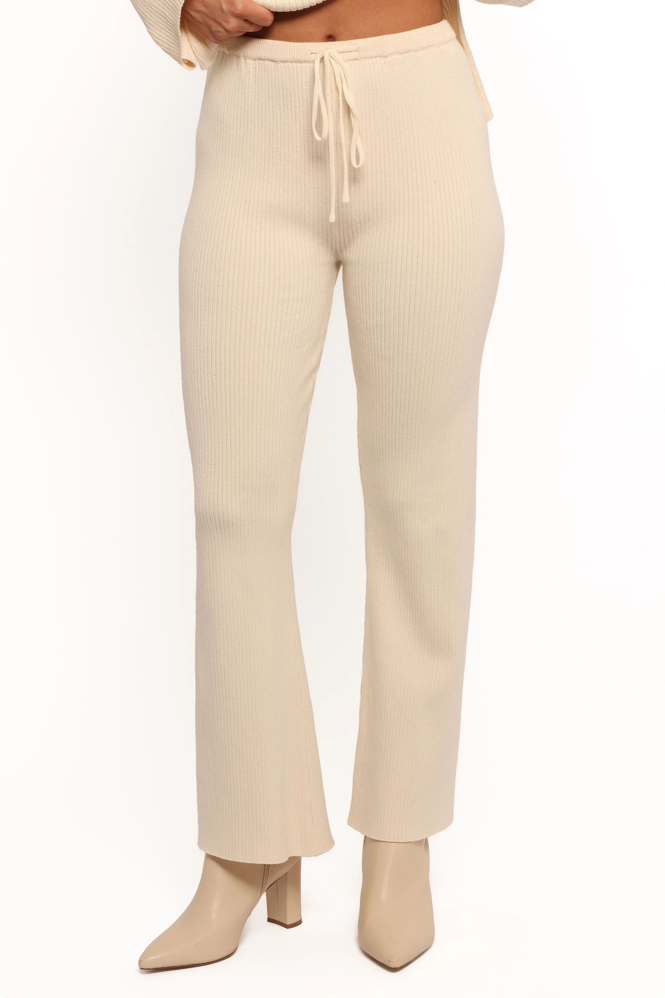 Beeba Ribbed Knit Pants - Cream - Image 5