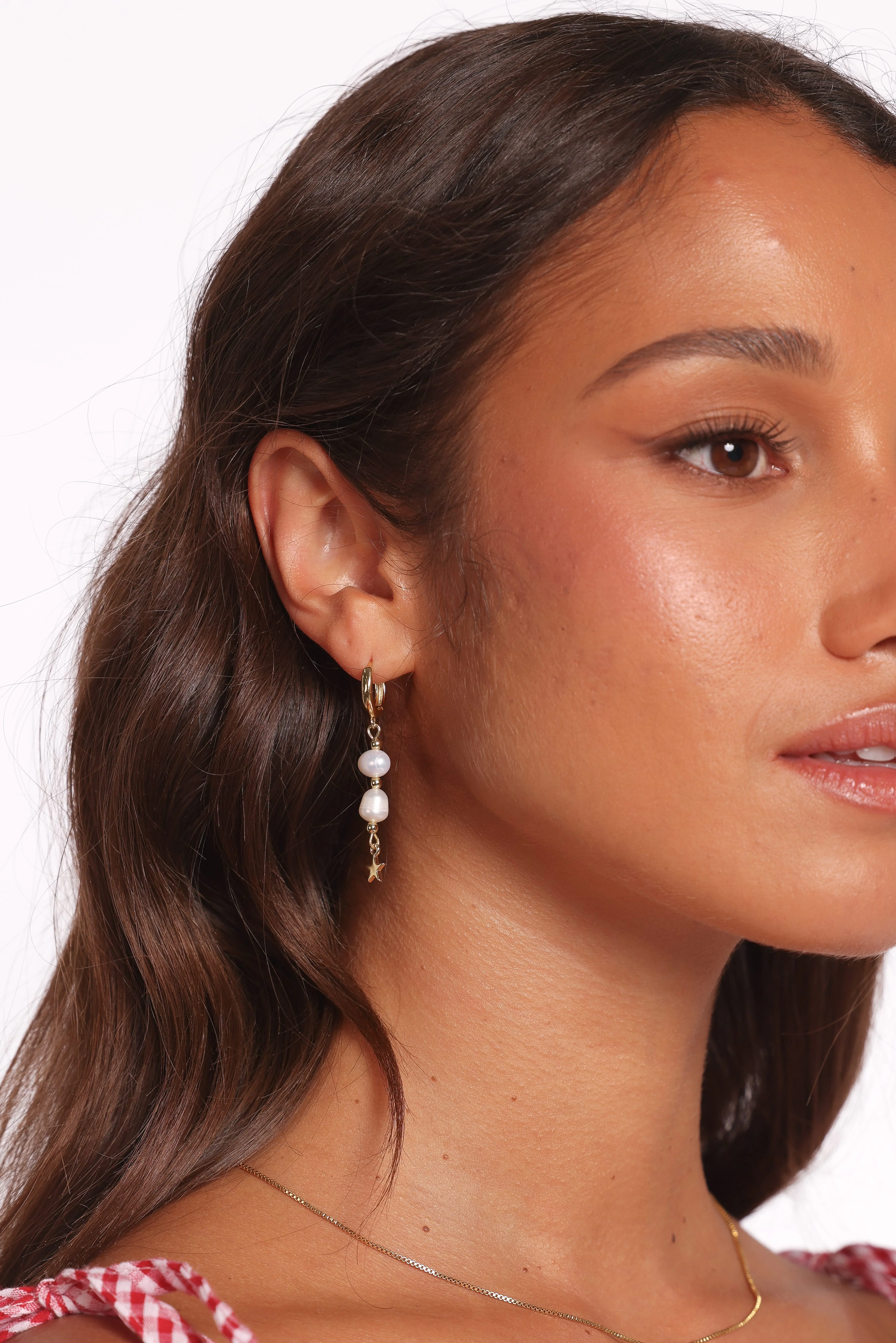 Belize Earrings - Gold/Pearl - Image 2