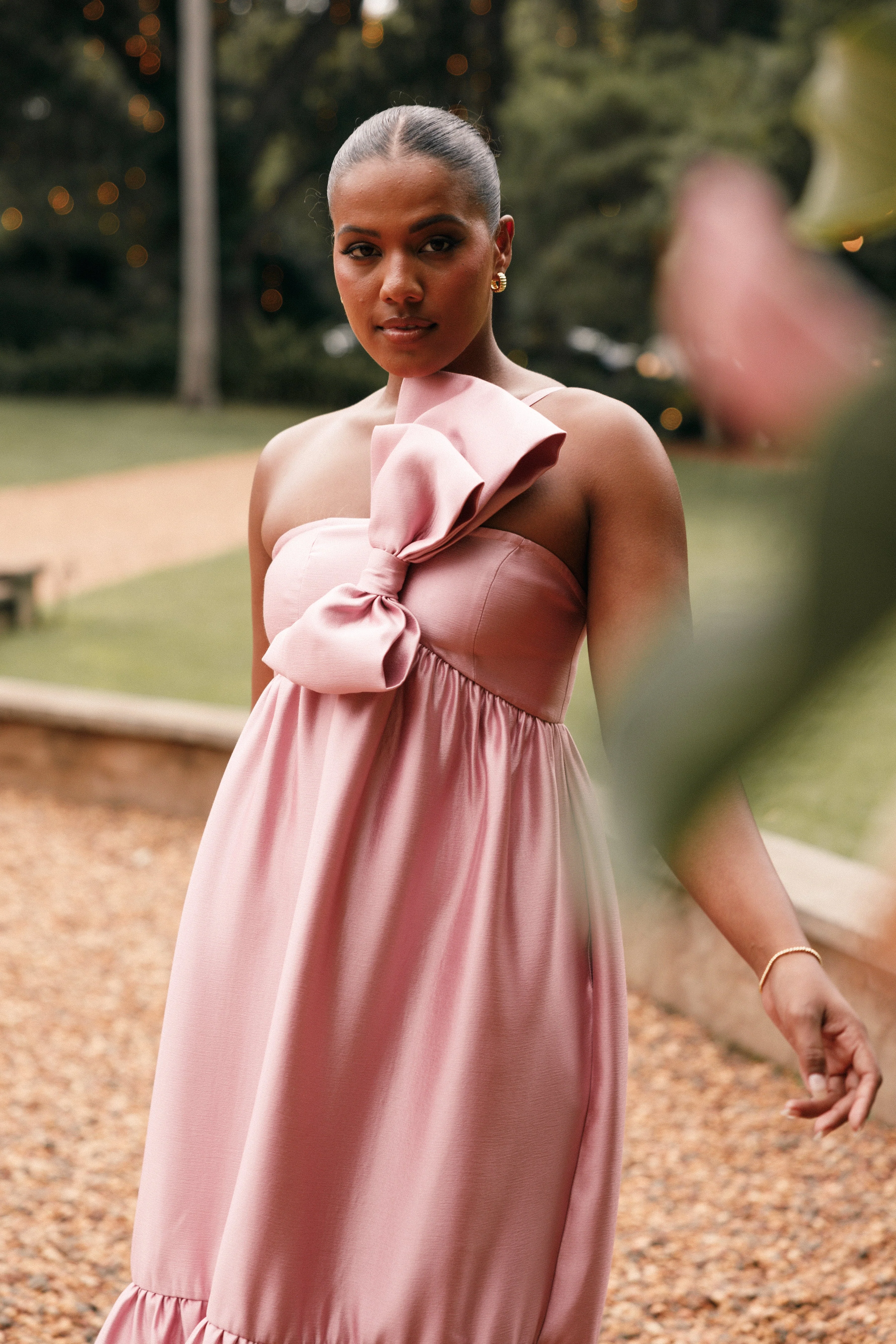 Betina Bow Front Maxi Dress - Dusty Rose - Image 5