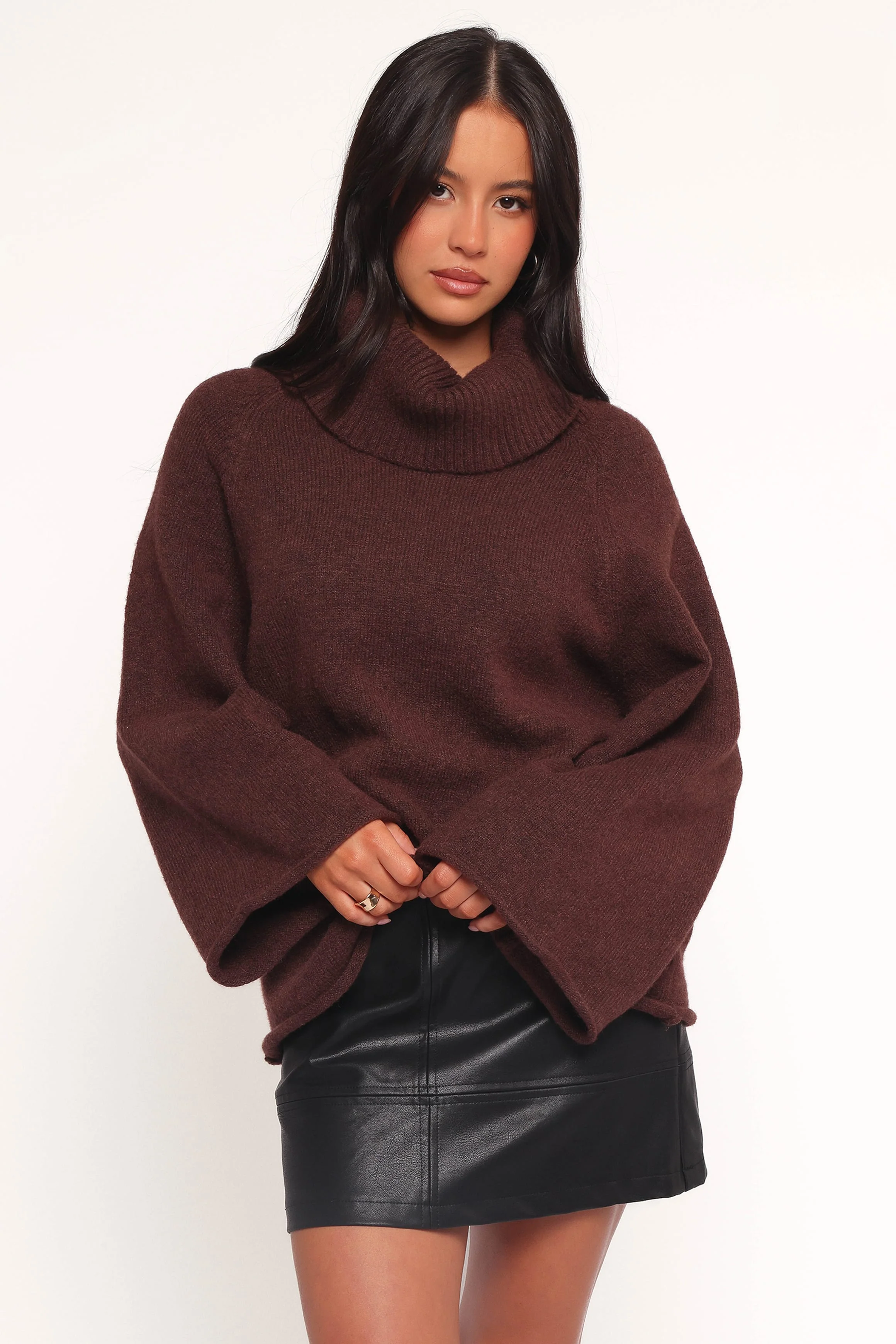 Bindy Cowlneck Knit Sweater - Brown - Image 5