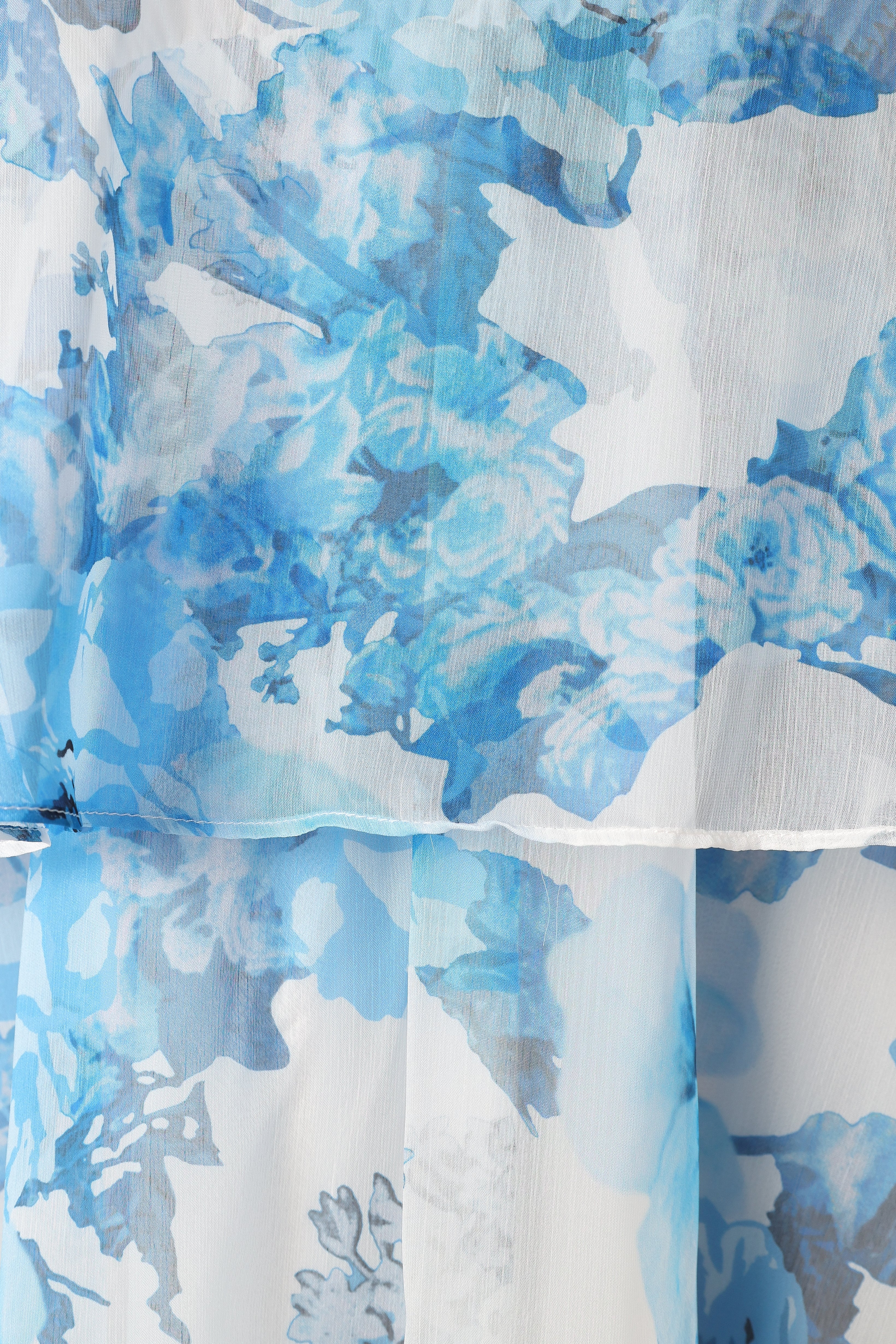 Bloom Strapless Maxi Dress - Blue White Floral - Image 9