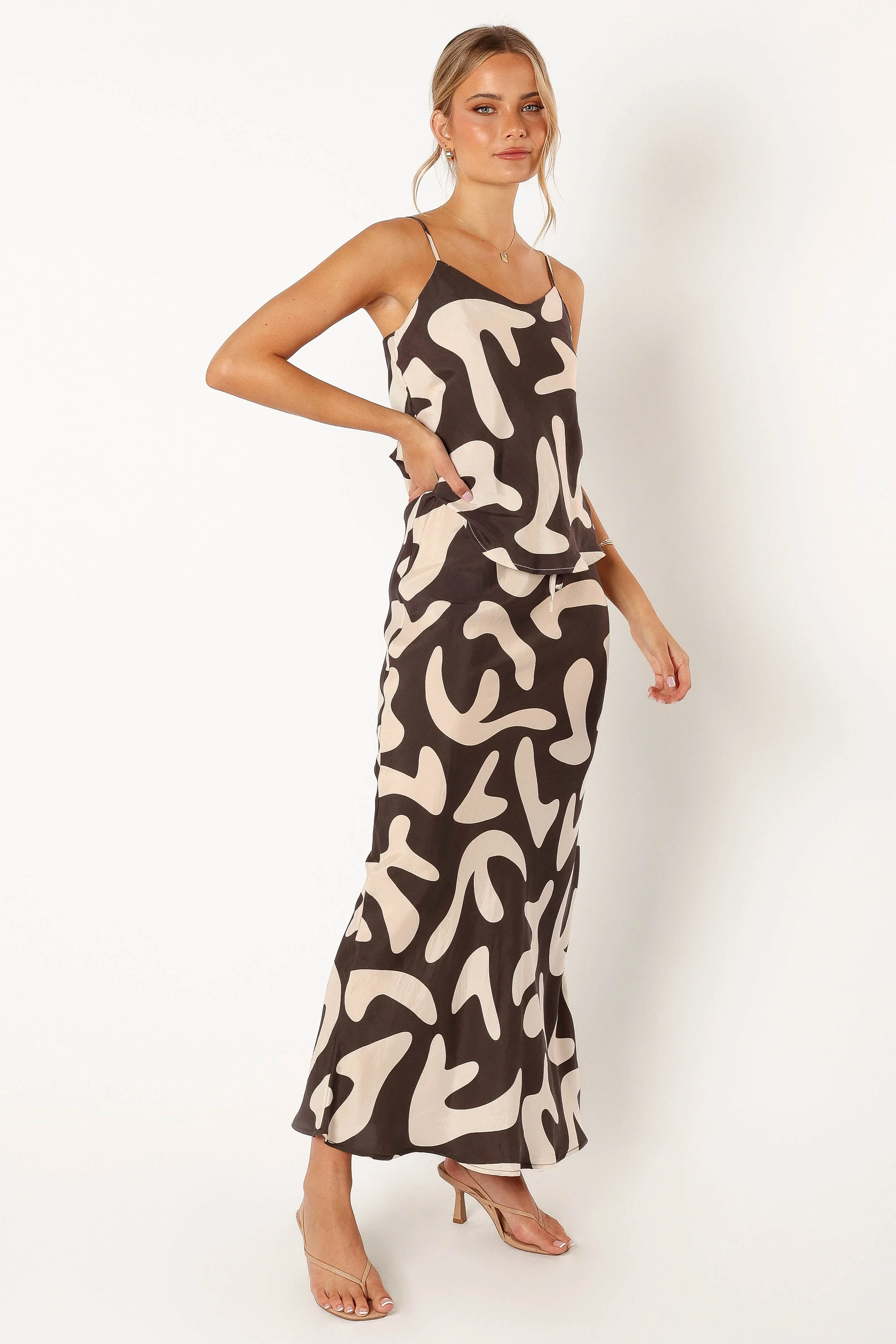 Bowie Cupro Maxi Skirt - Brown Beige - Image 2