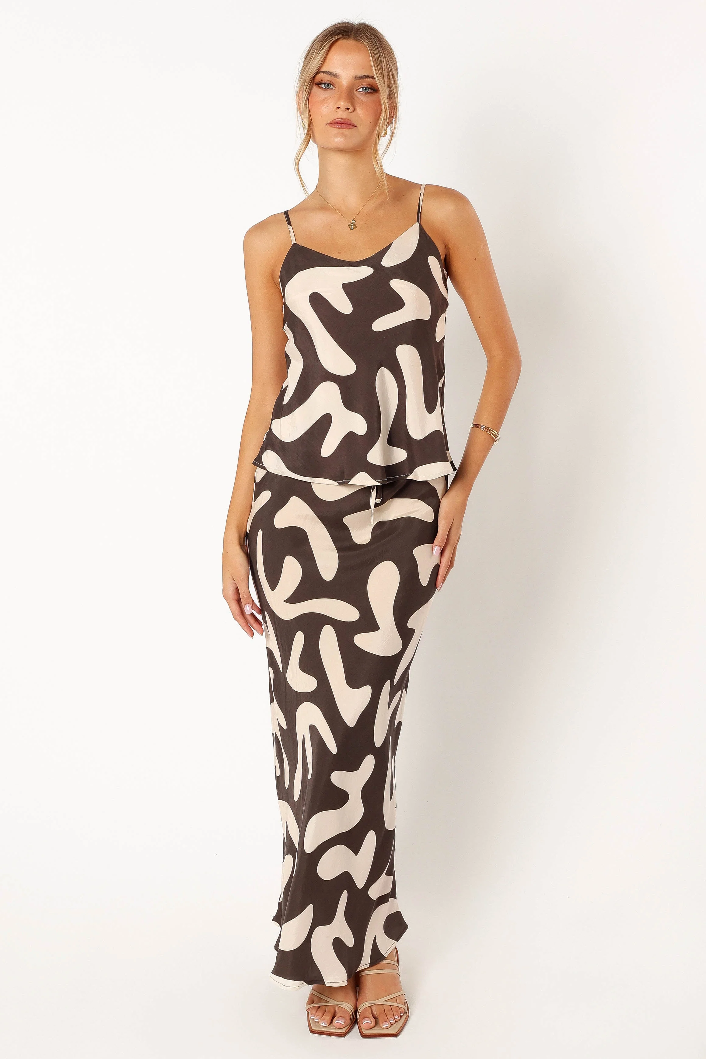 Bowie Cupro Maxi Skirt - Brown Beige - Image 5