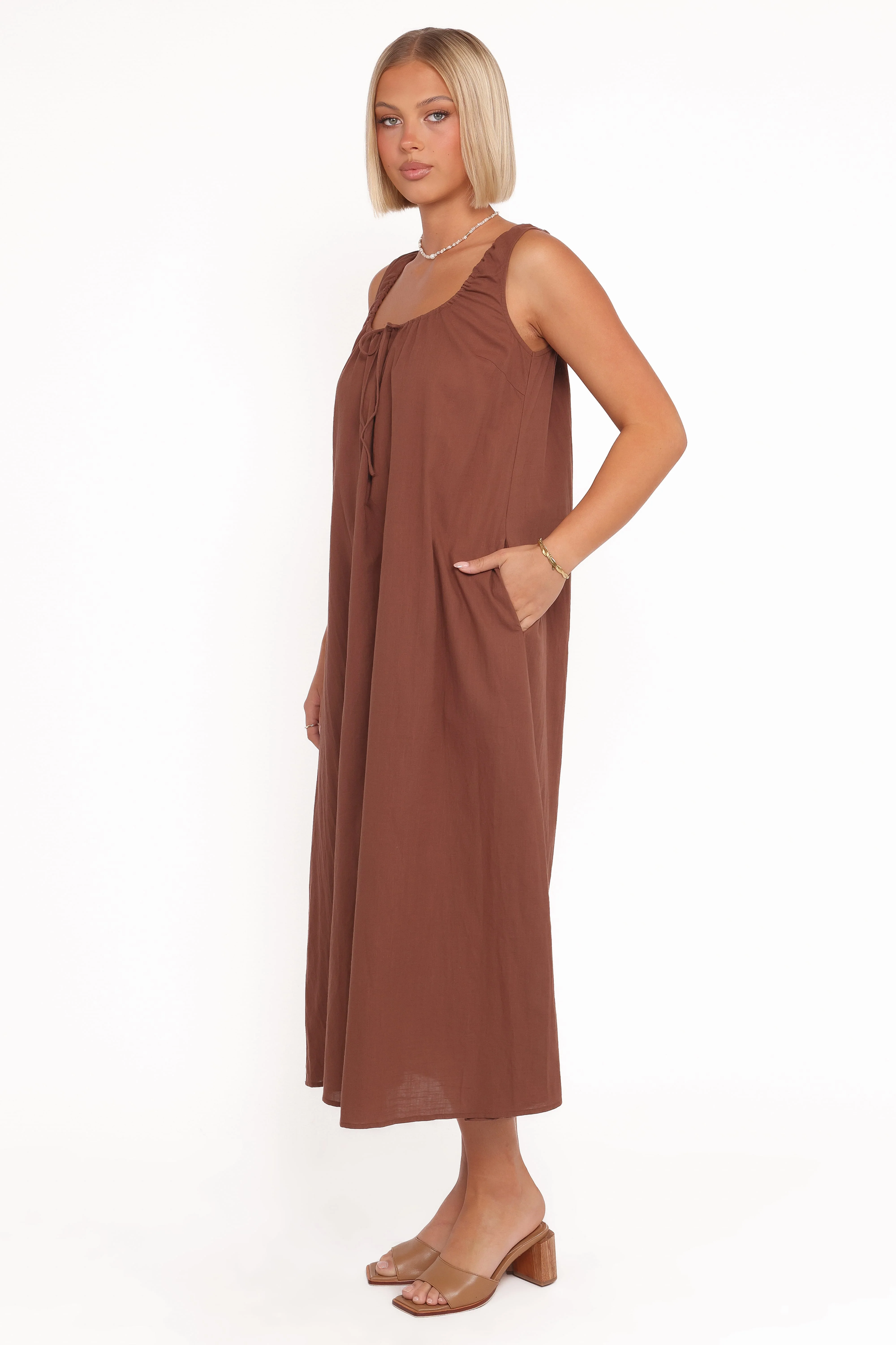 Bowman Maxi Dress - Chocolate Brown - Image 4