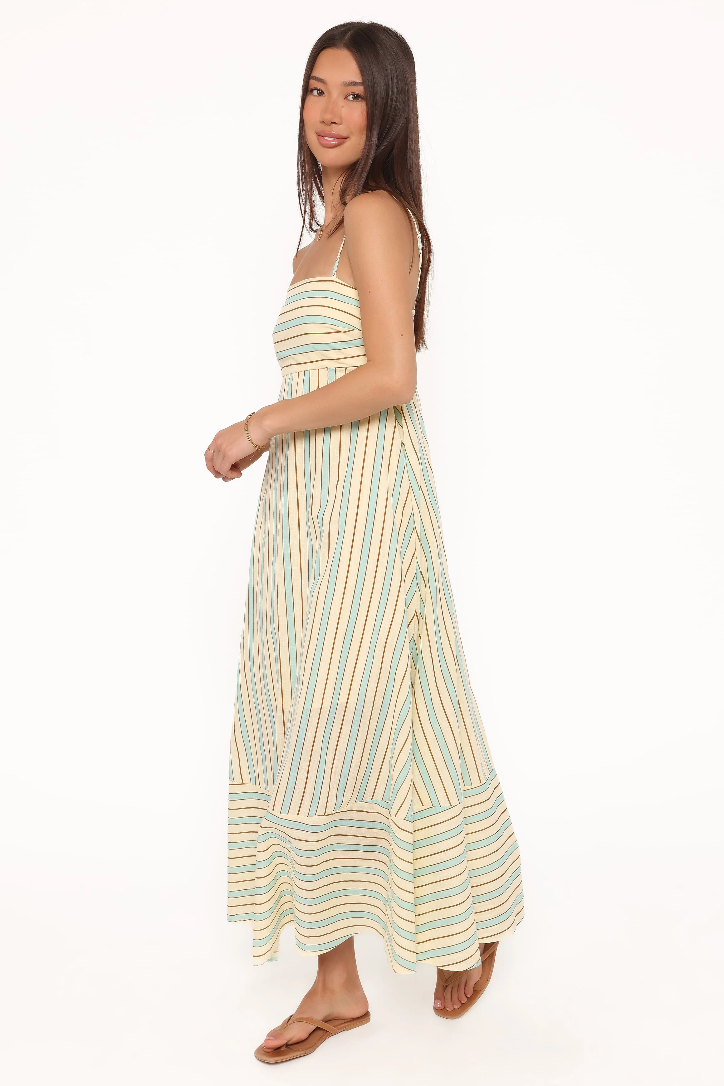 Brea Maxi Dress - Green Stripe - Image 3