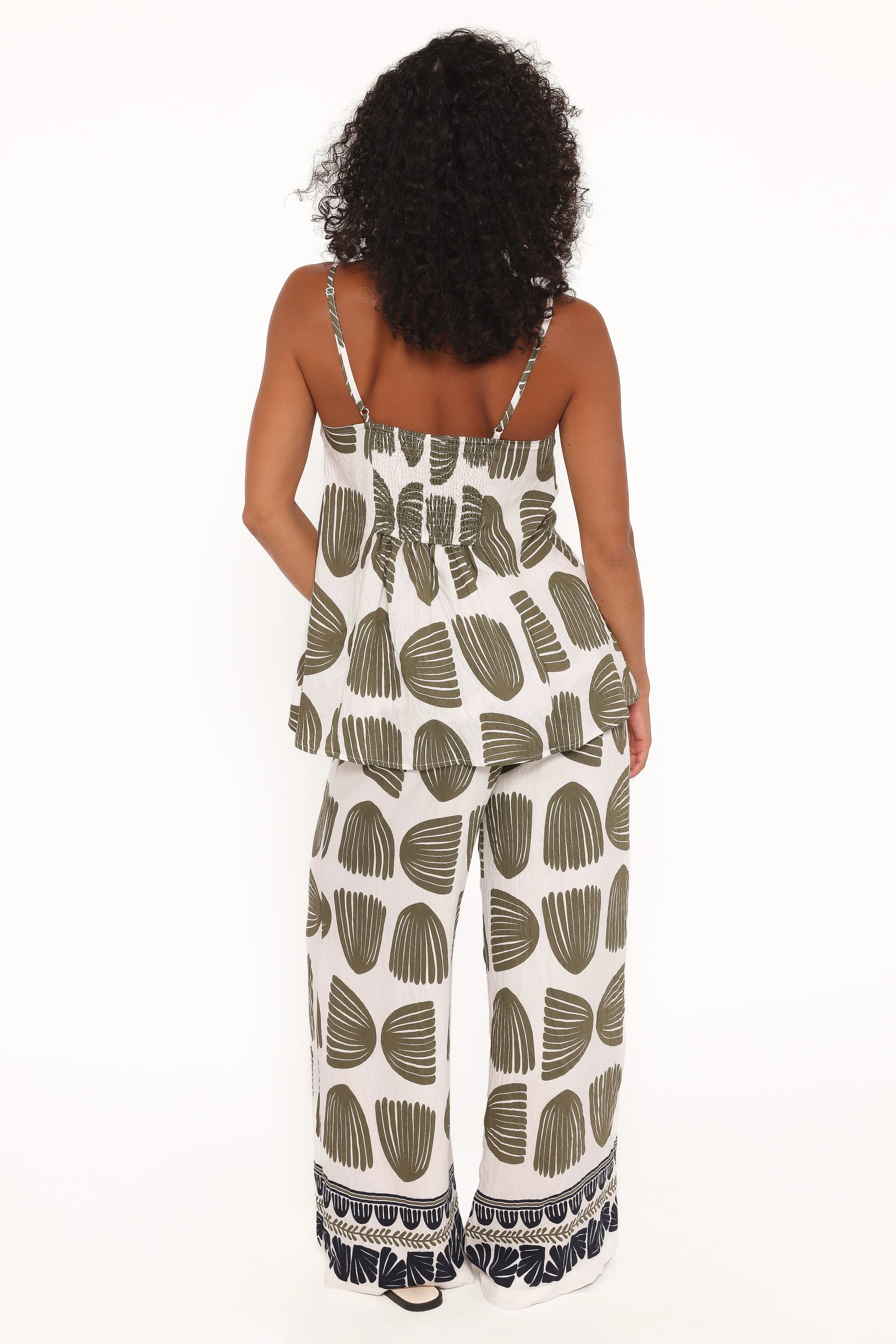 Brianna Pant Set - Green Palm Print - Image 3