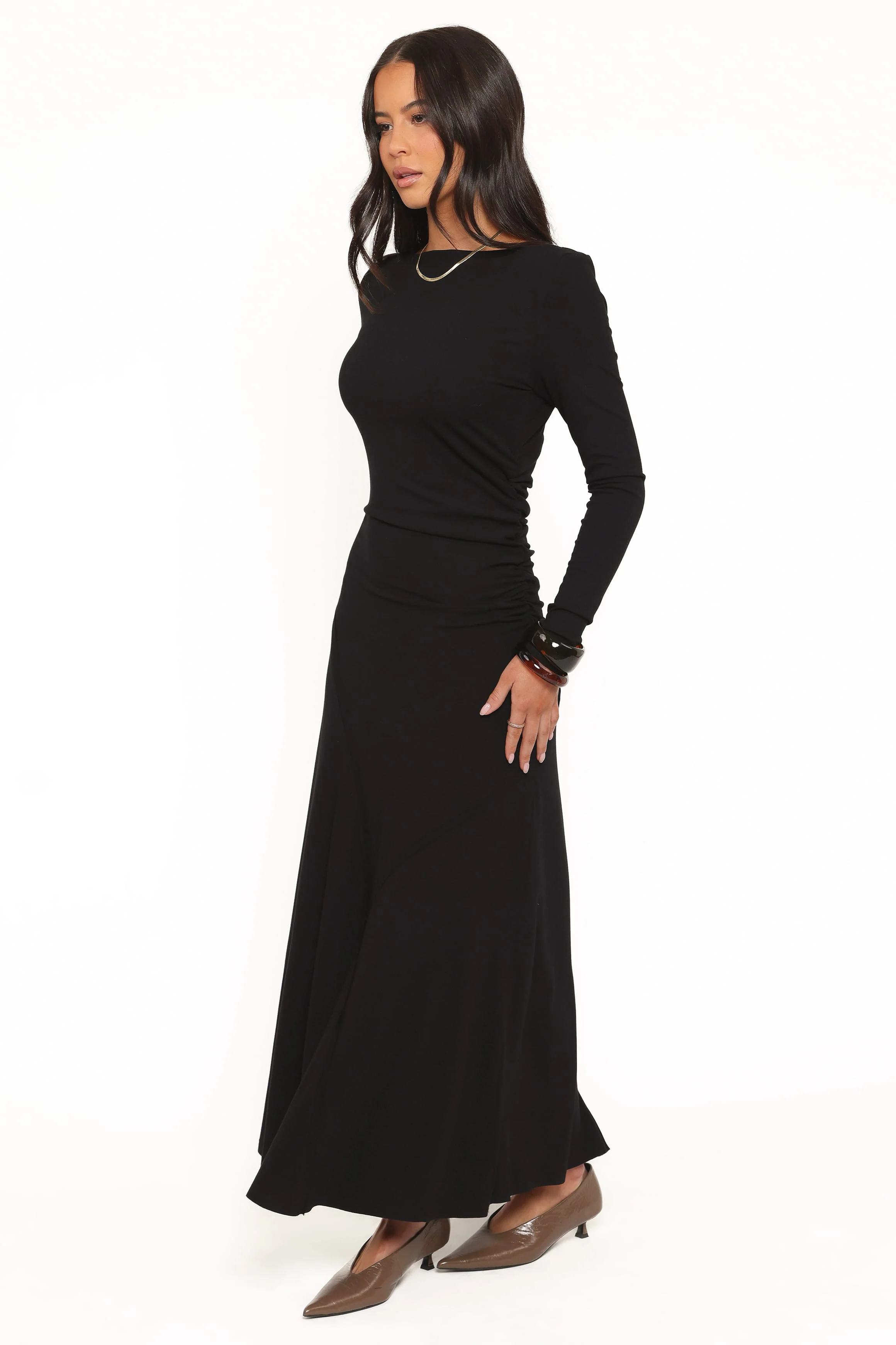 Bronwyn Off Shoulder Maxi Dress - Black - Image 4