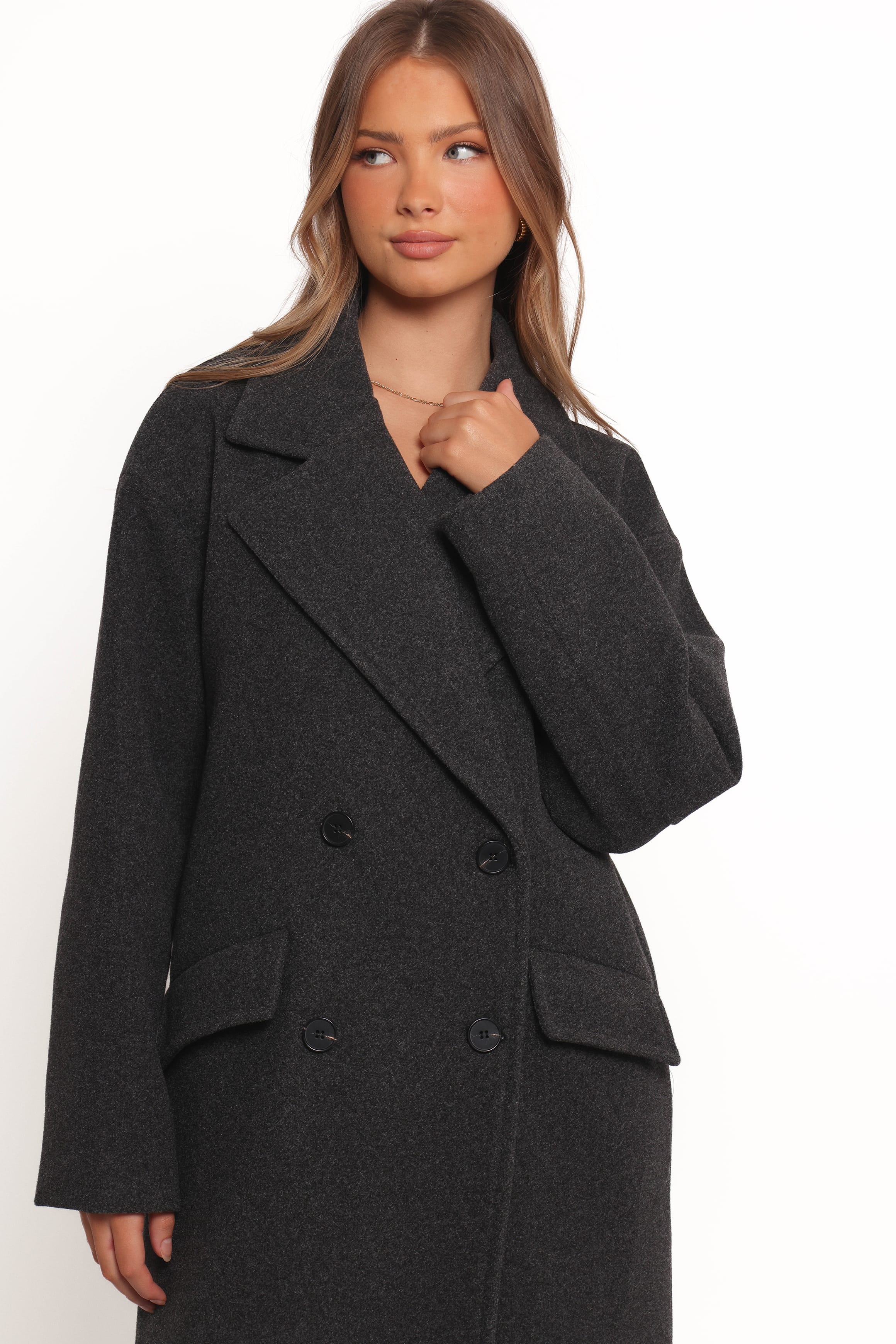 Brylie Oversized Coat - Charcoal - Image 6