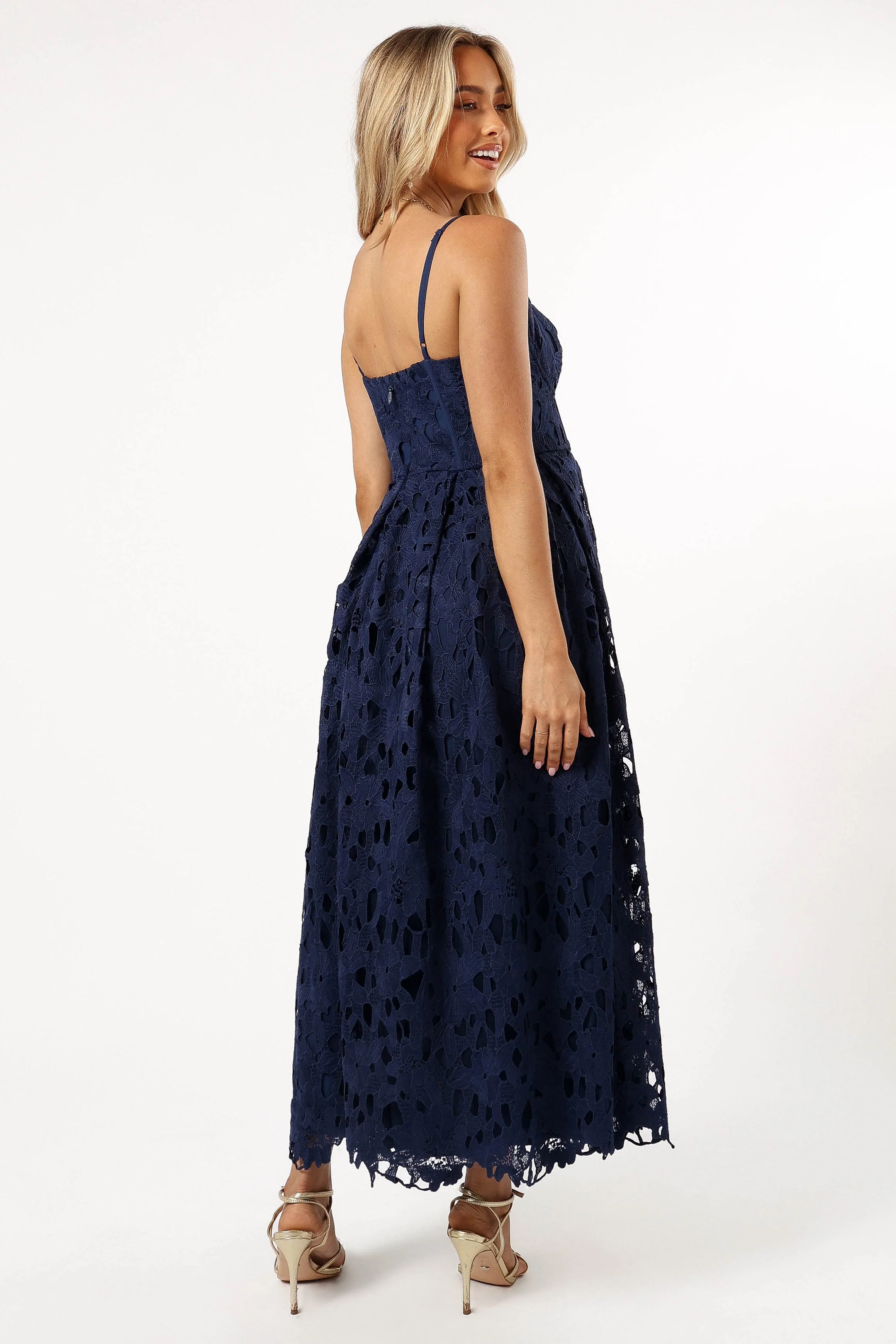 Byron Lace Midi Dress - Navy - Image 4