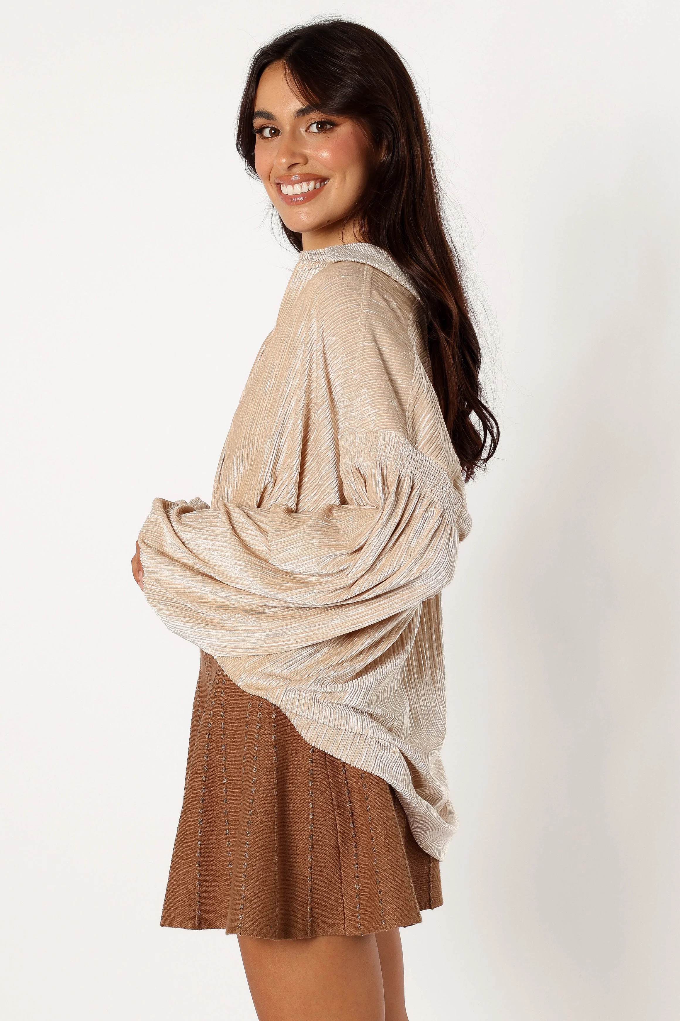 Cadence Long Sleeve Top - Cream - Image 4