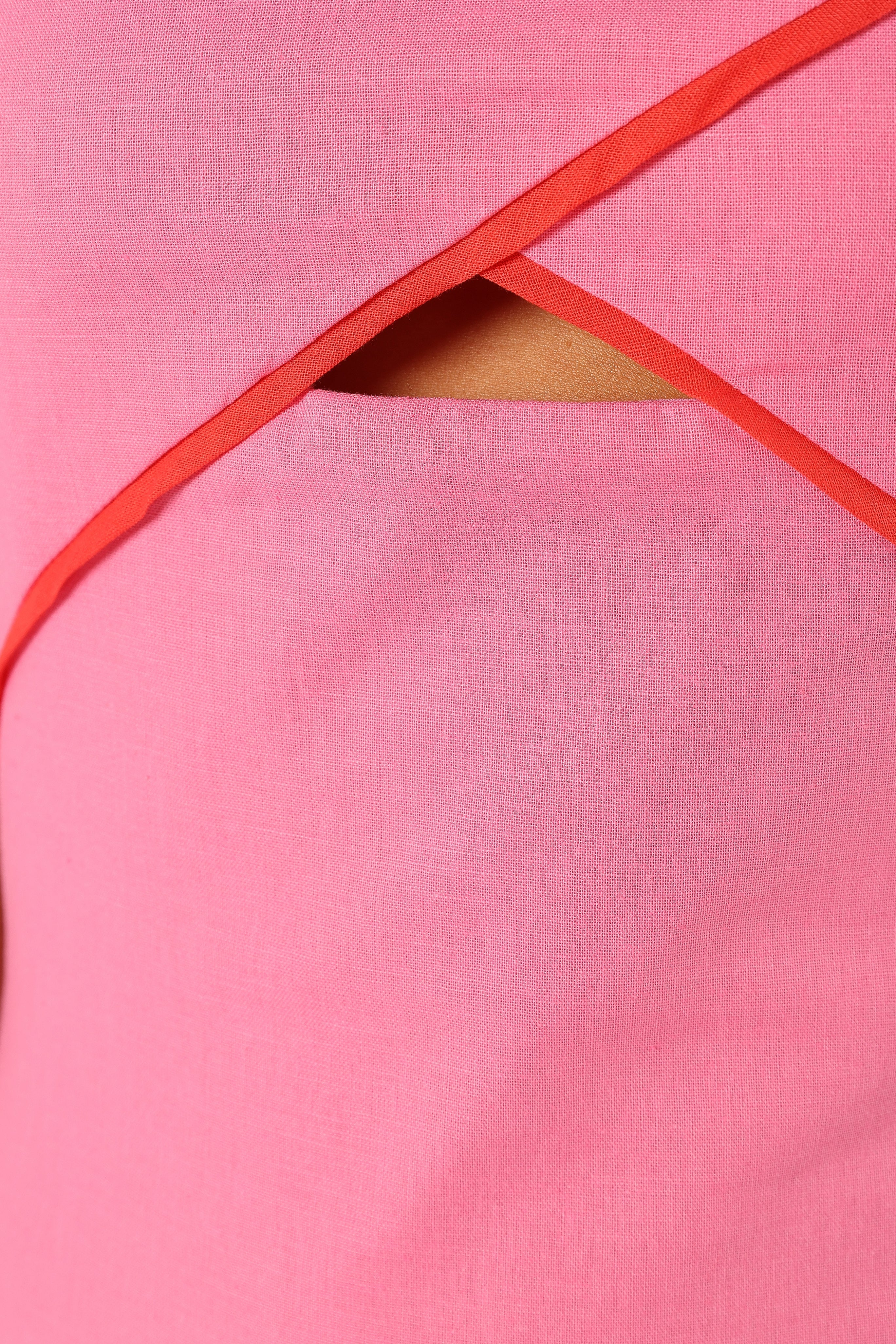 Callie Contrast Trim Maxi Dress - Pink - Image 7