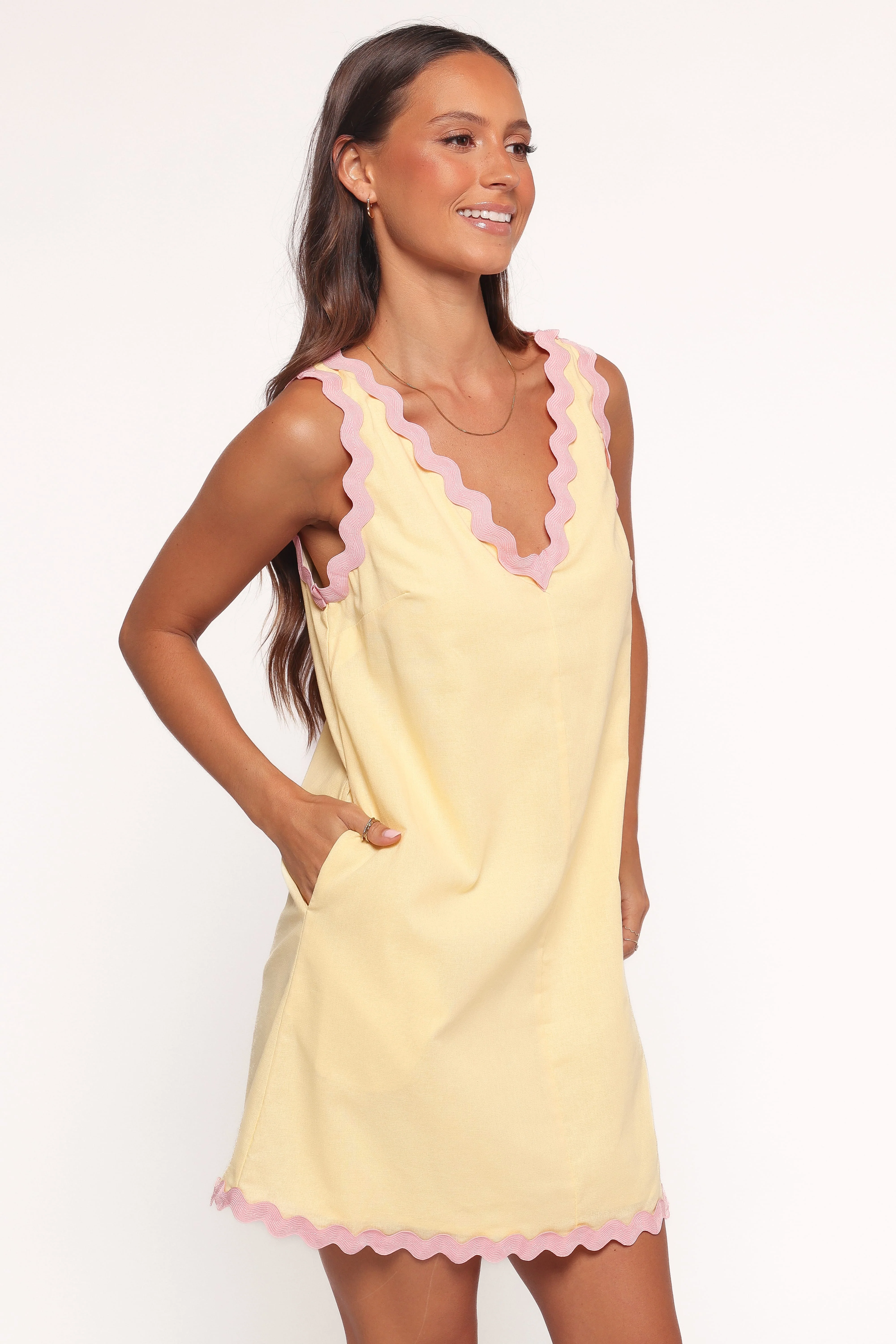 Calliope Mini Dress - Yellow Pink - Image 4