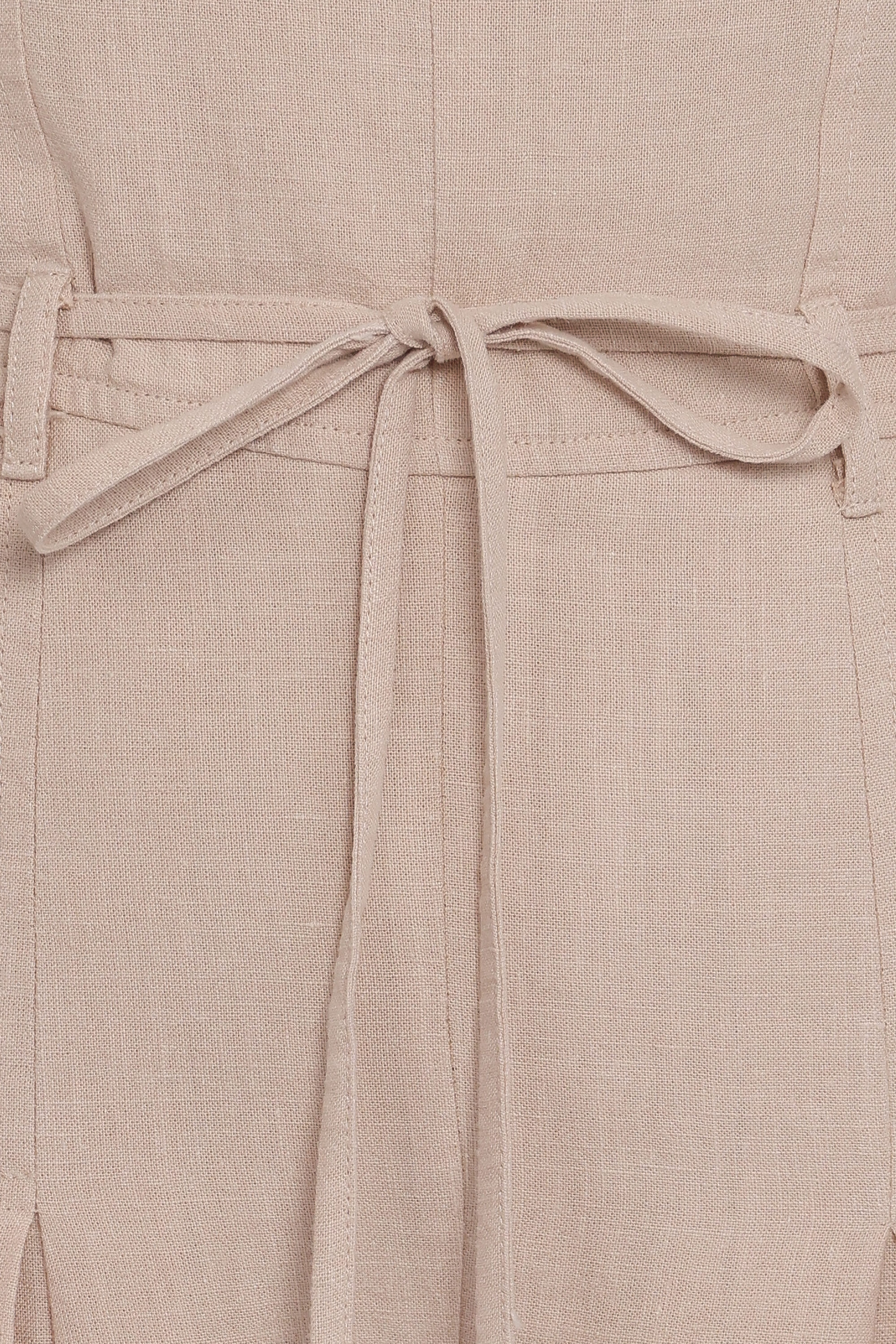 Calliope Tie Waist Jumpsuit - Wheat - Image 5
