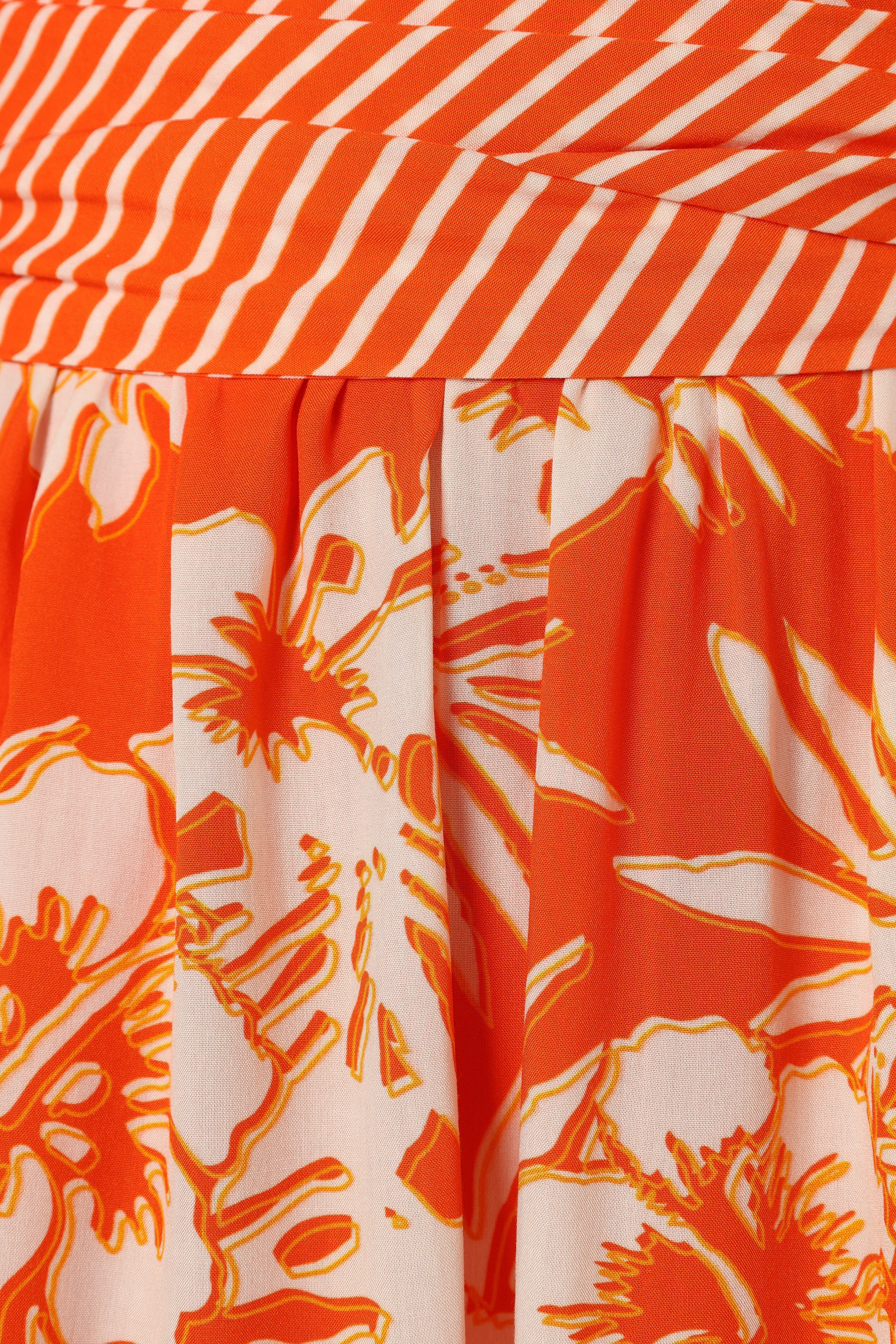 Calypso Tiered Midi Dress - Orange - Image 8
