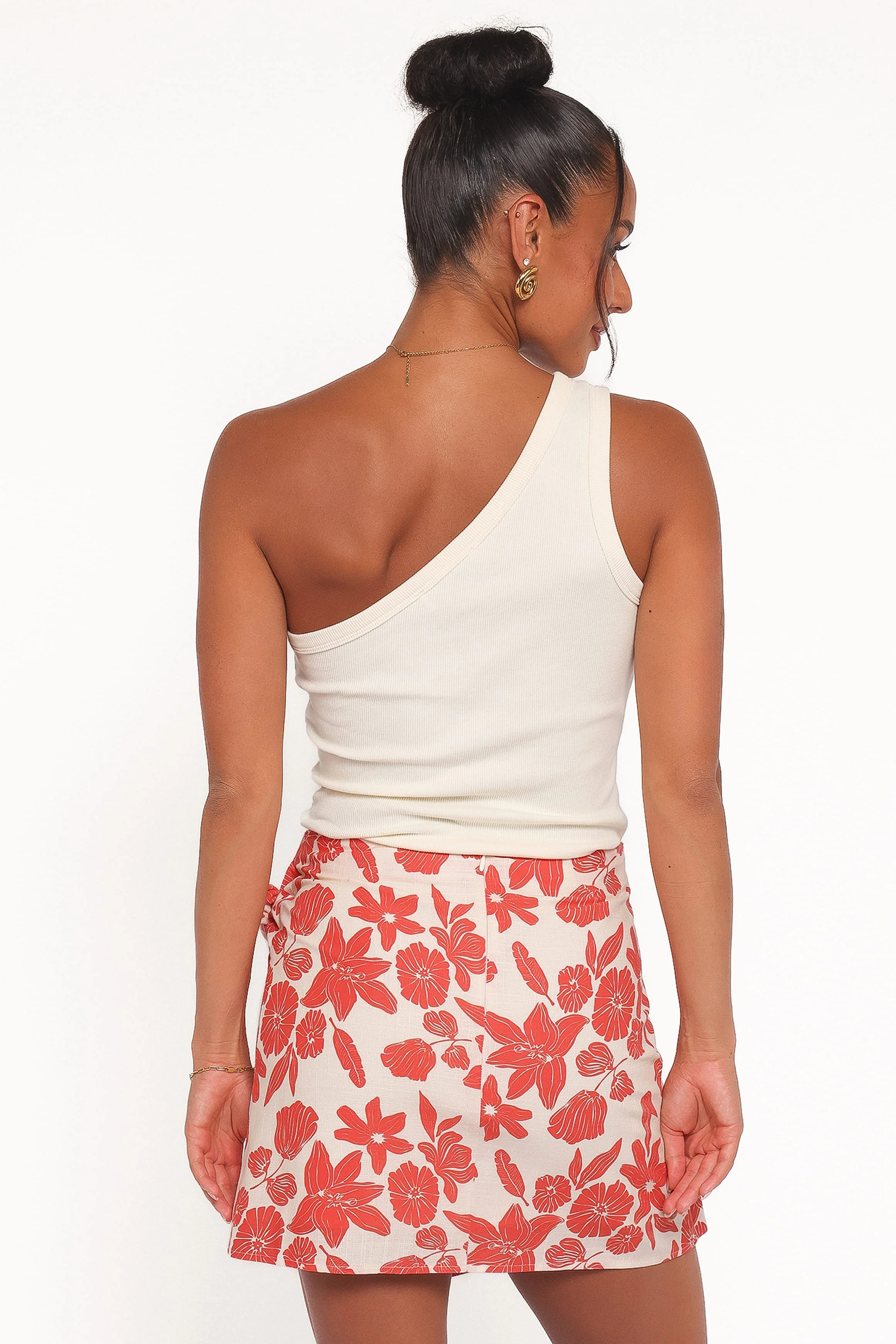 Calypso Wrap Mini Skirt - Red Floral - Image 6