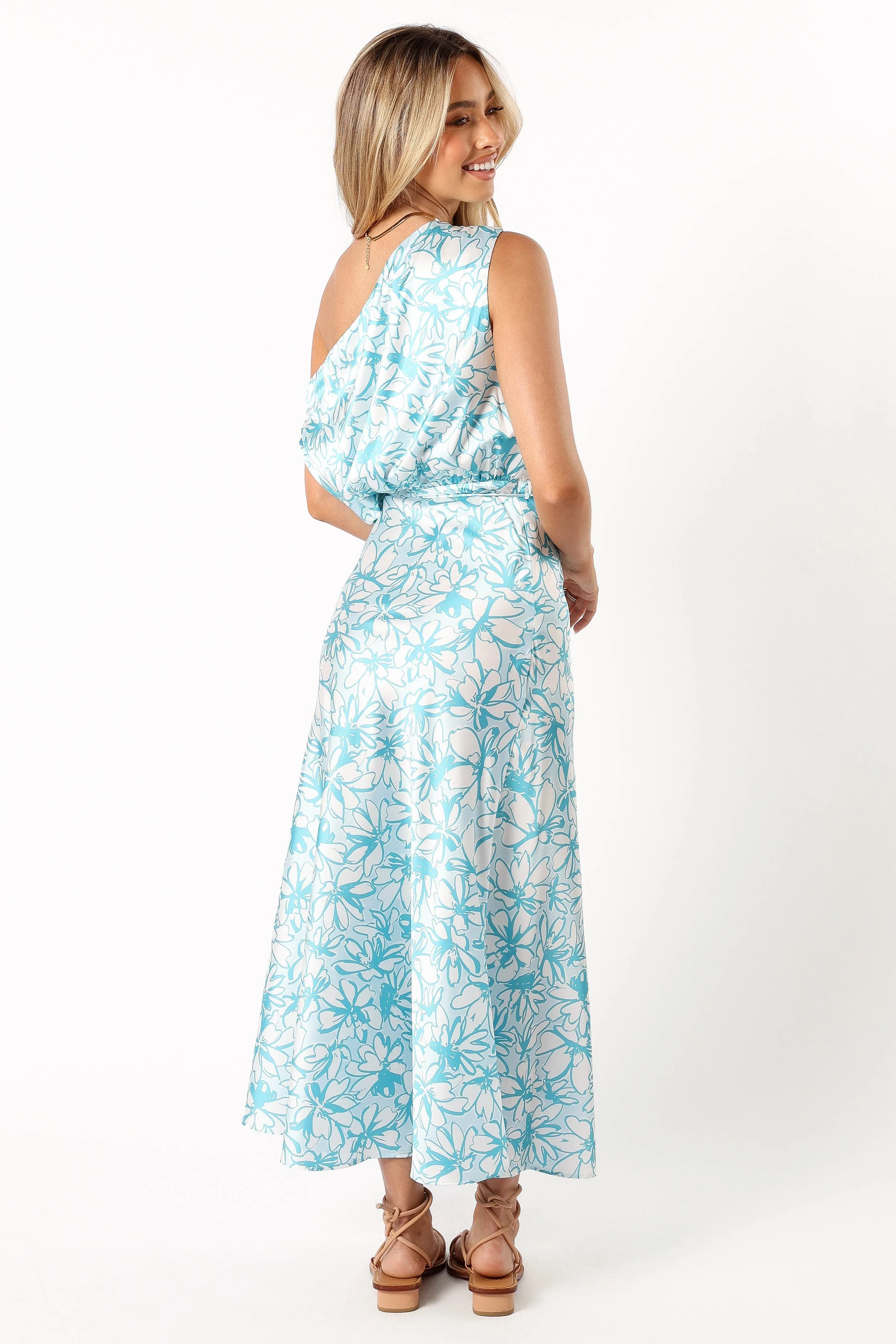 Camden Off Shoulder Maxi Dress - Blue Floral - Image 4