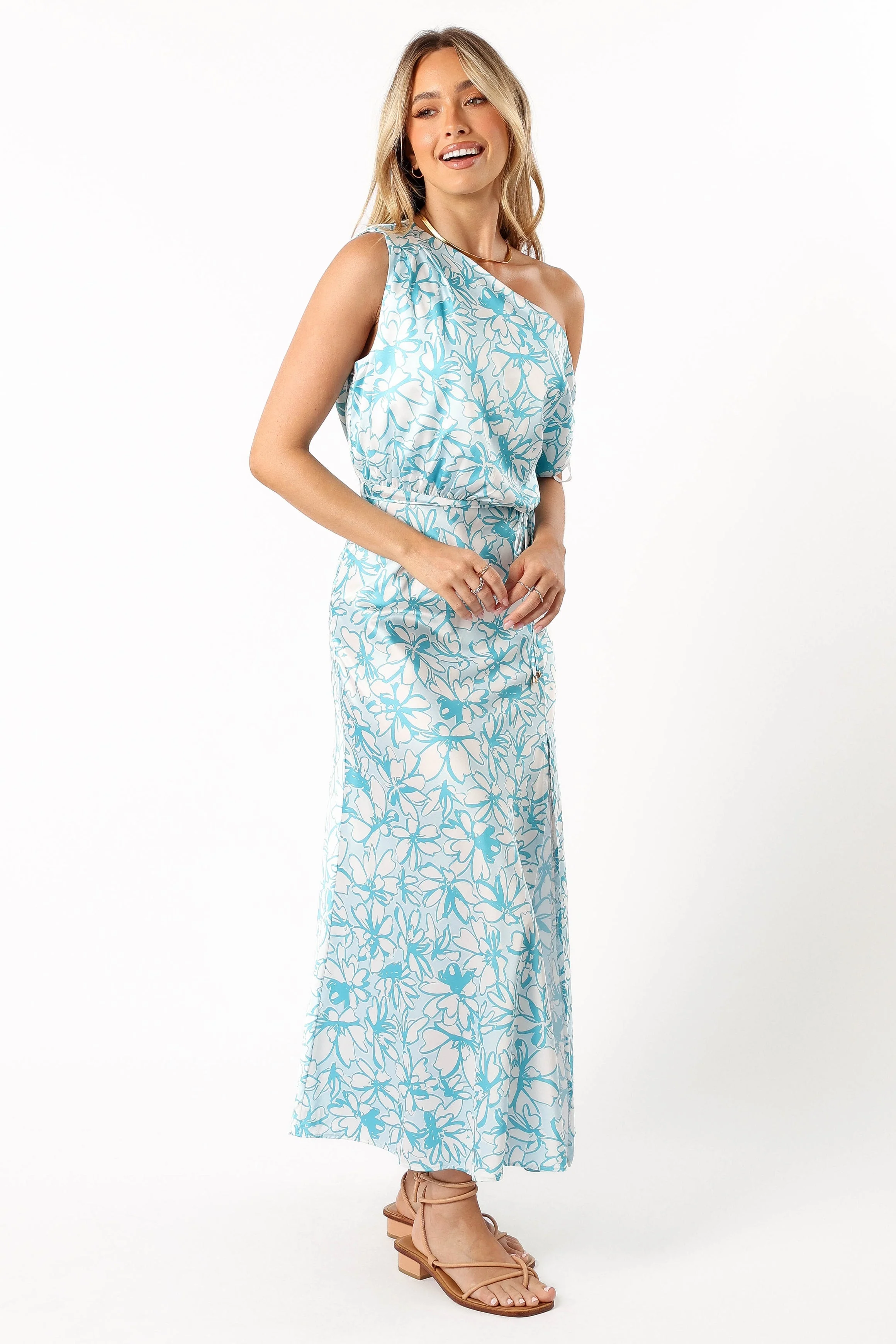 Camden Off Shoulder Maxi Dress - Blue Floral - Image 5