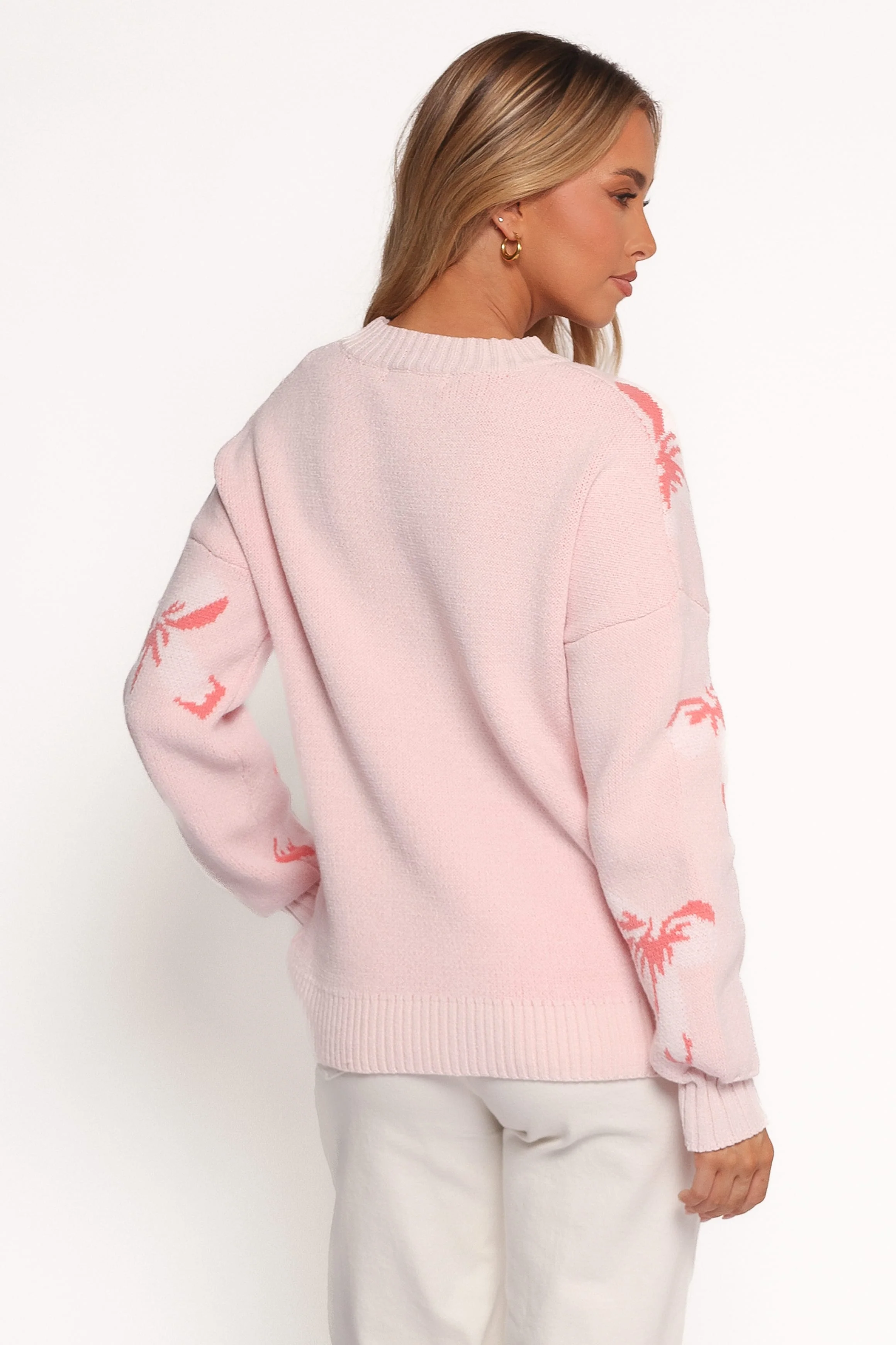 Carrington Bow Print Knit Sweater - Pink - Image 4