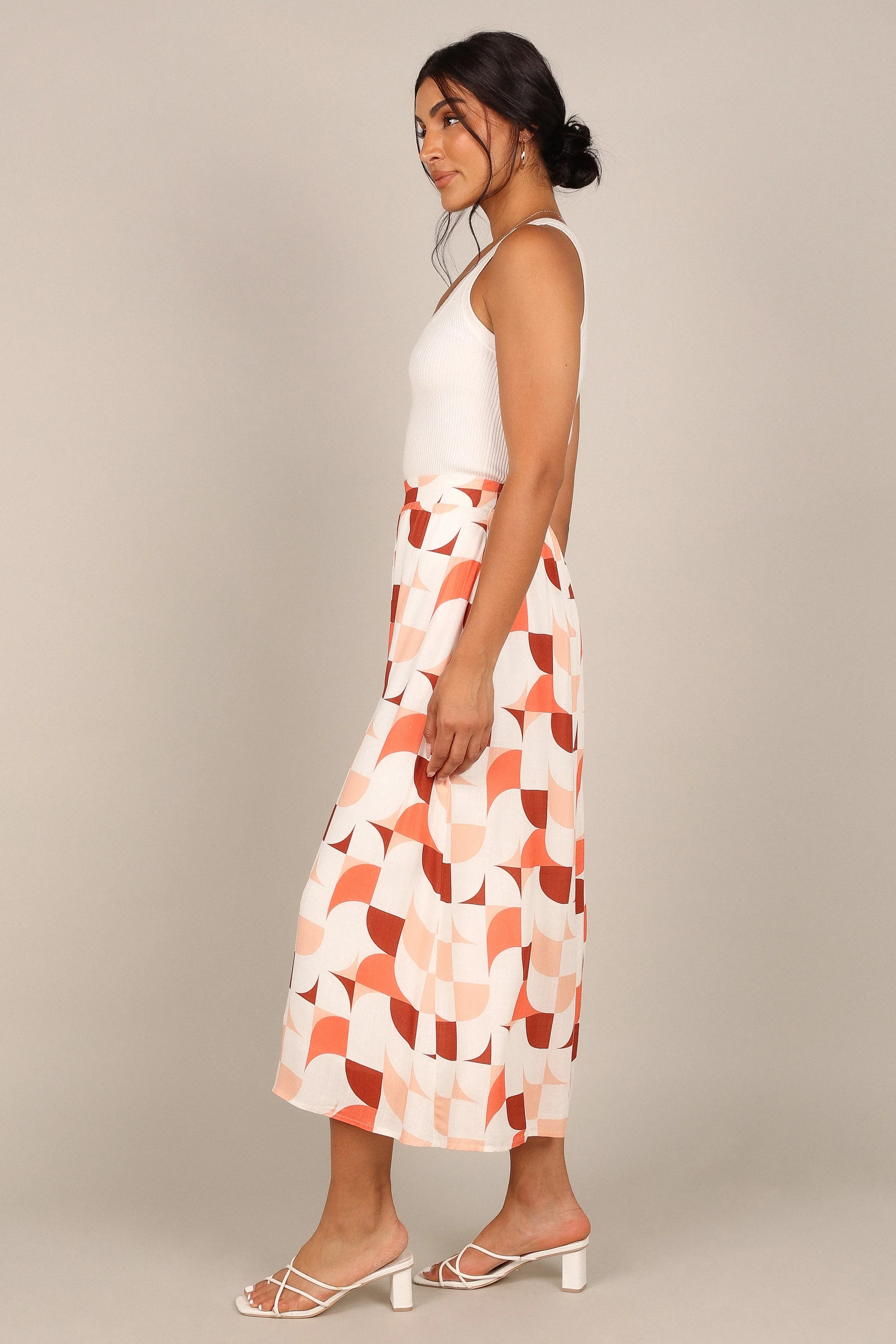 Cassandra High Waisted Pants - White Print - Image 6