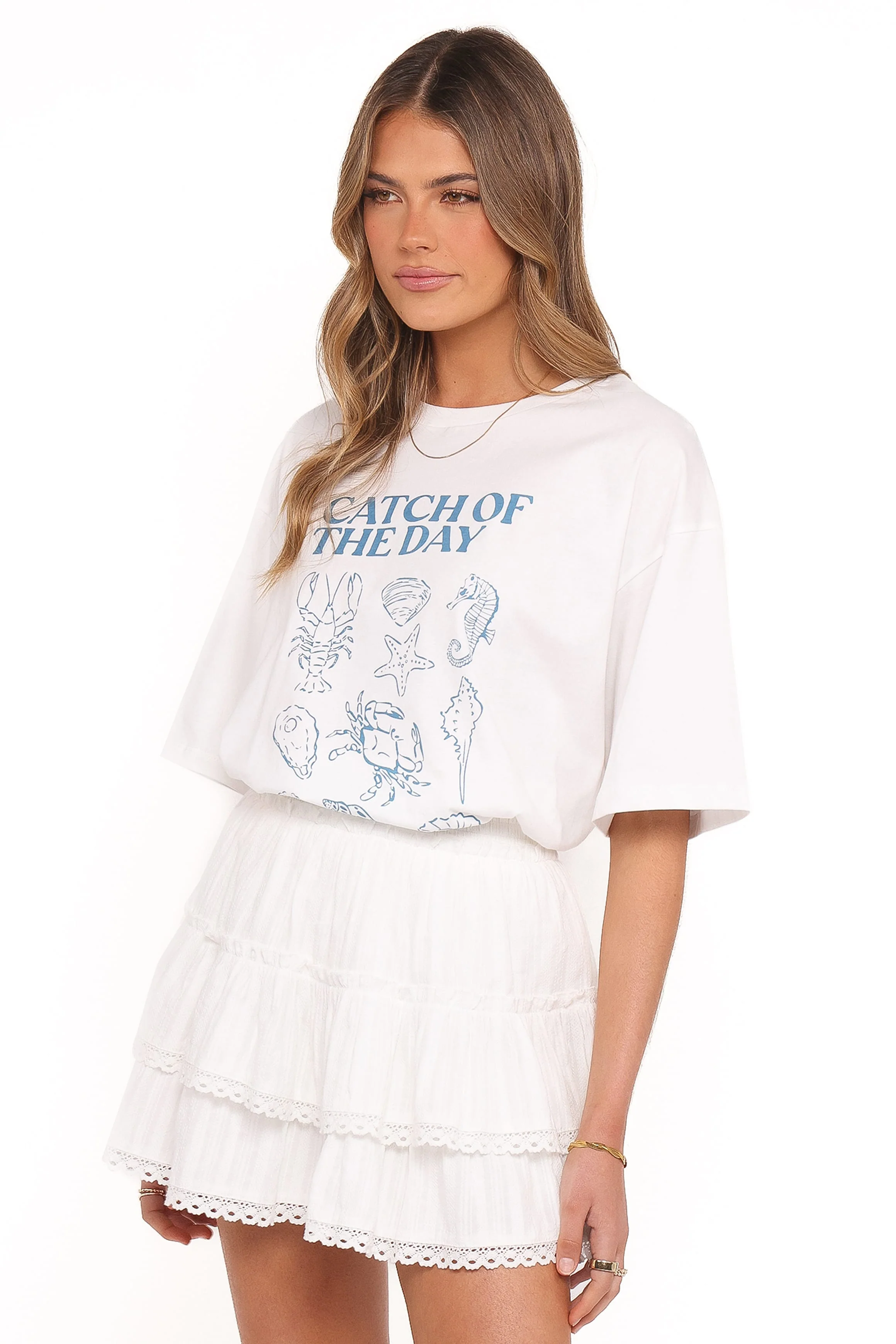 Catch of the Day Tee - White Blue - Image 3
