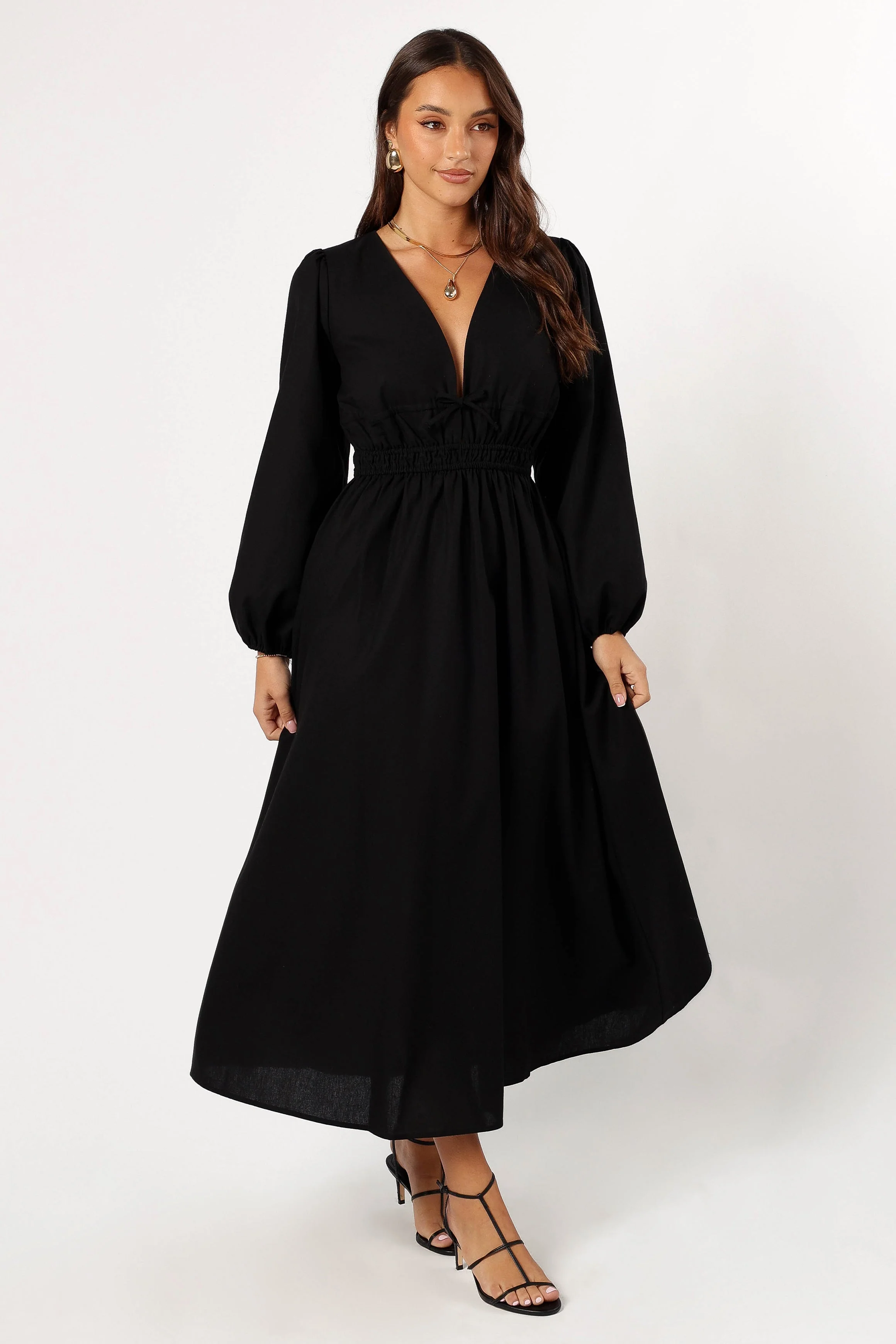 Cece Long Sleeve Maxi Dress - Black - Image 5