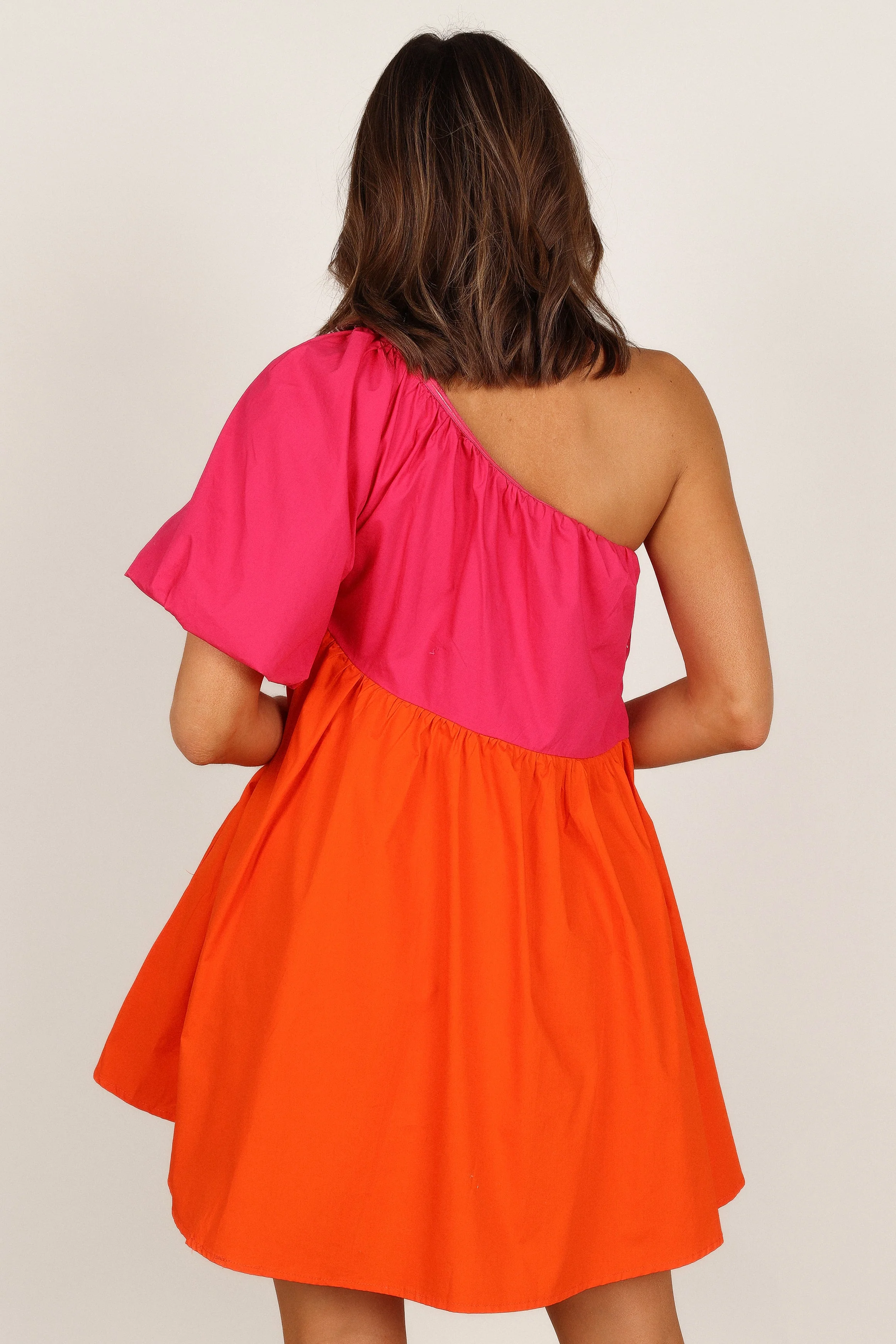 Cello One Shoulder Mini Dress - Pink/Orange - Image 5