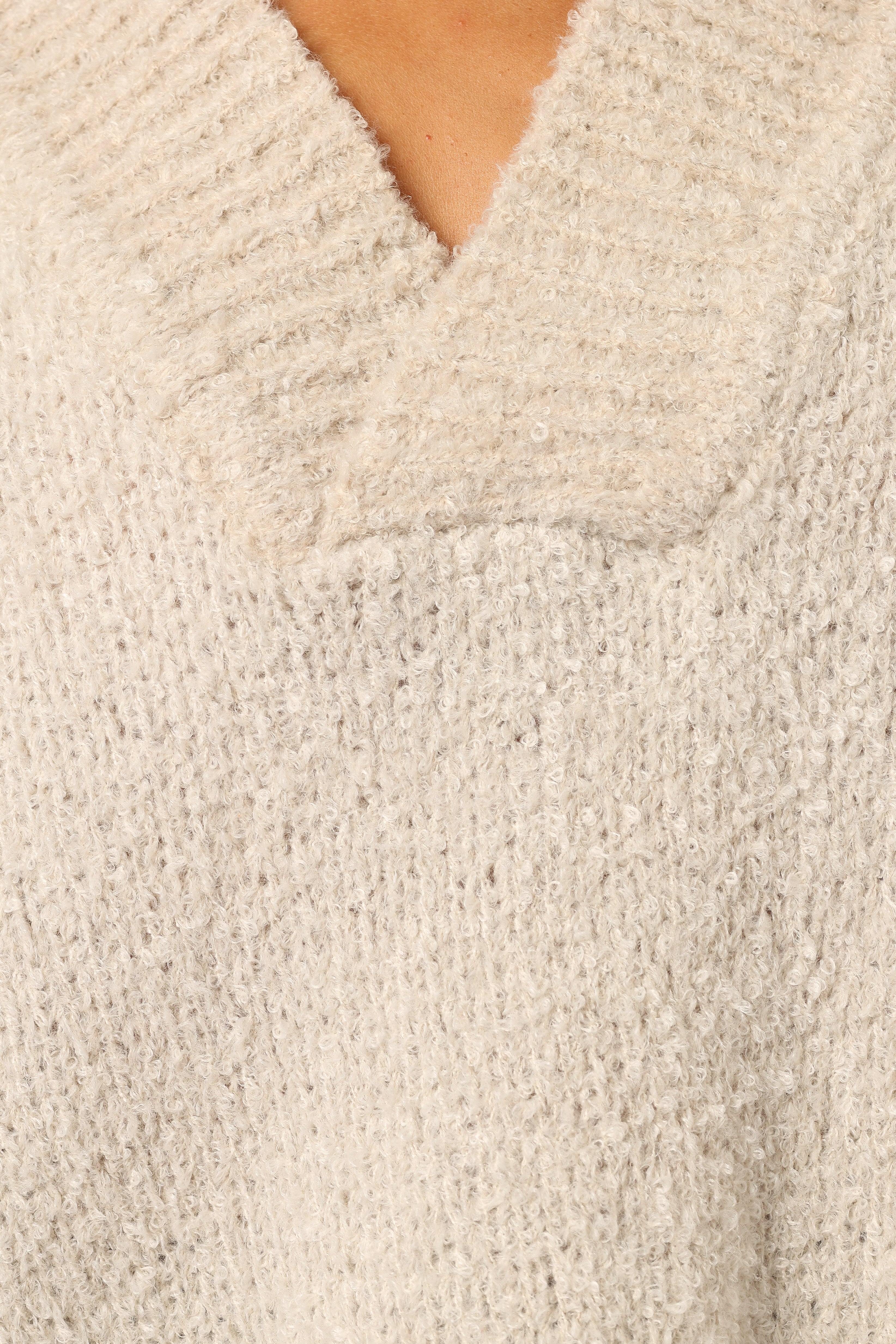 Charisma Vneck Knit Sweater - Beige - Image 9