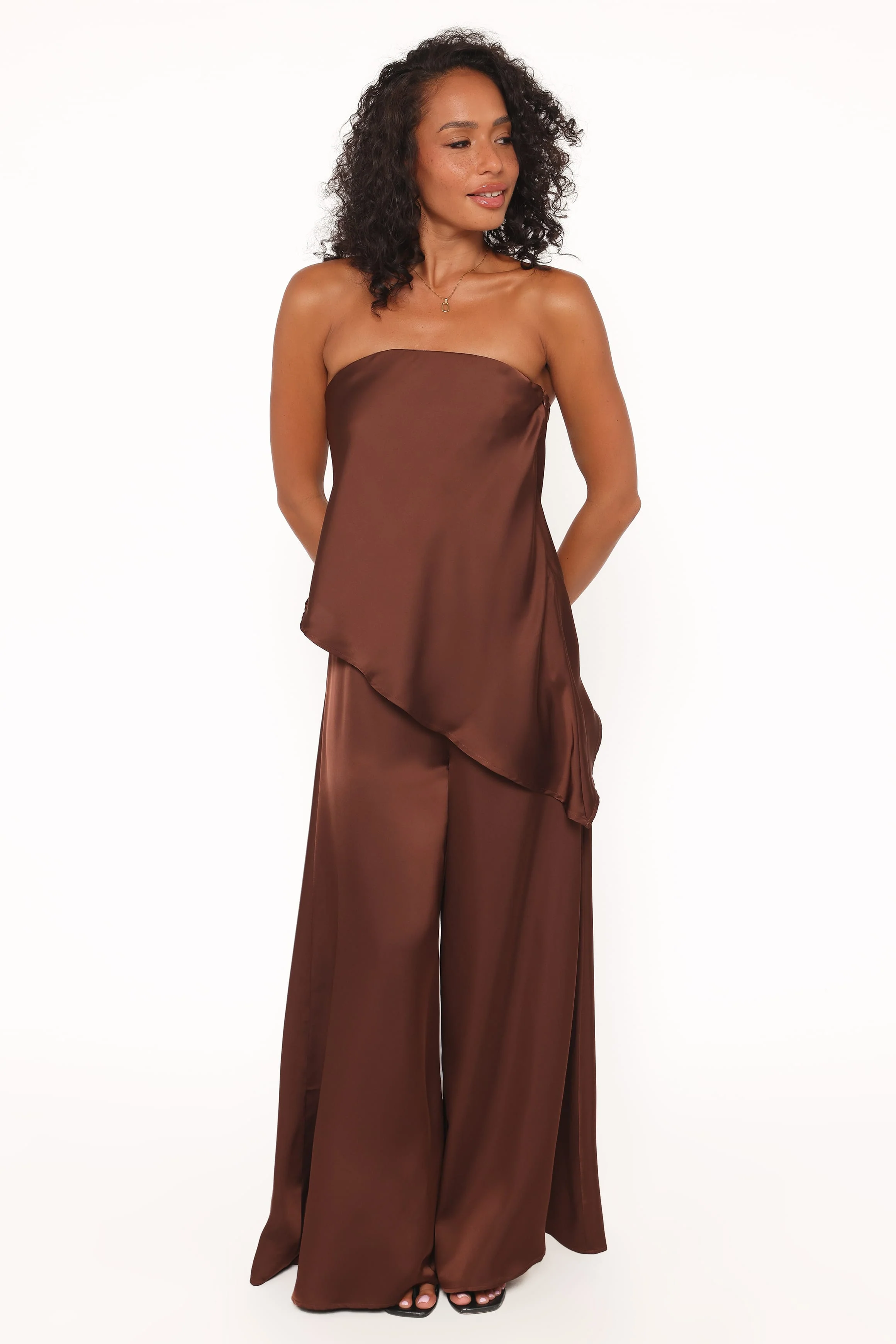 Charmer Wide Leg Pant - Dark Brown - Image 4