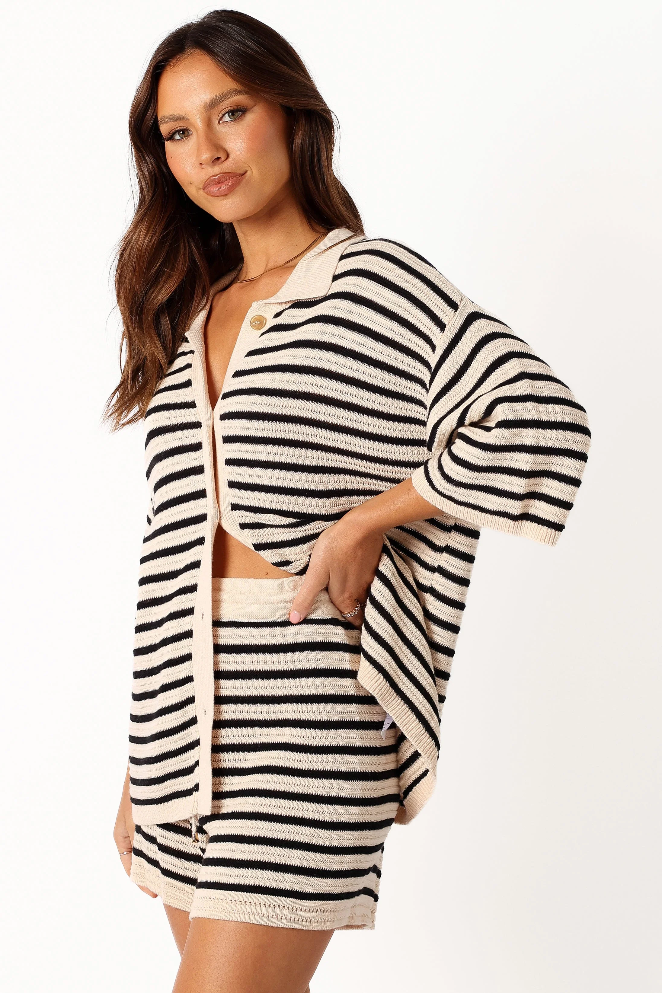 Cherie Knit Shirt - Sand Black - Image 5