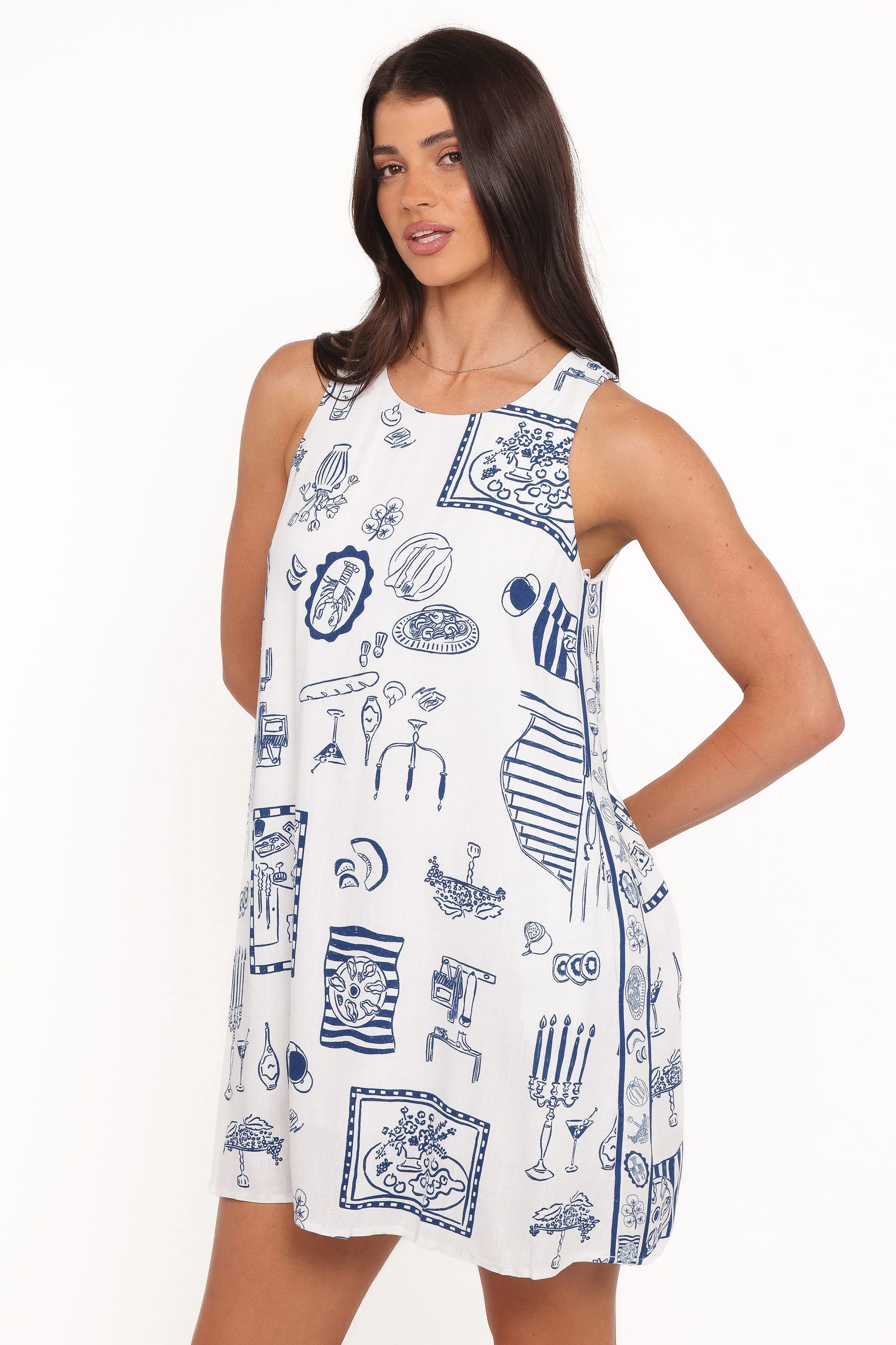 Chester Mini Dress - Chantal Blue Print - Image 3