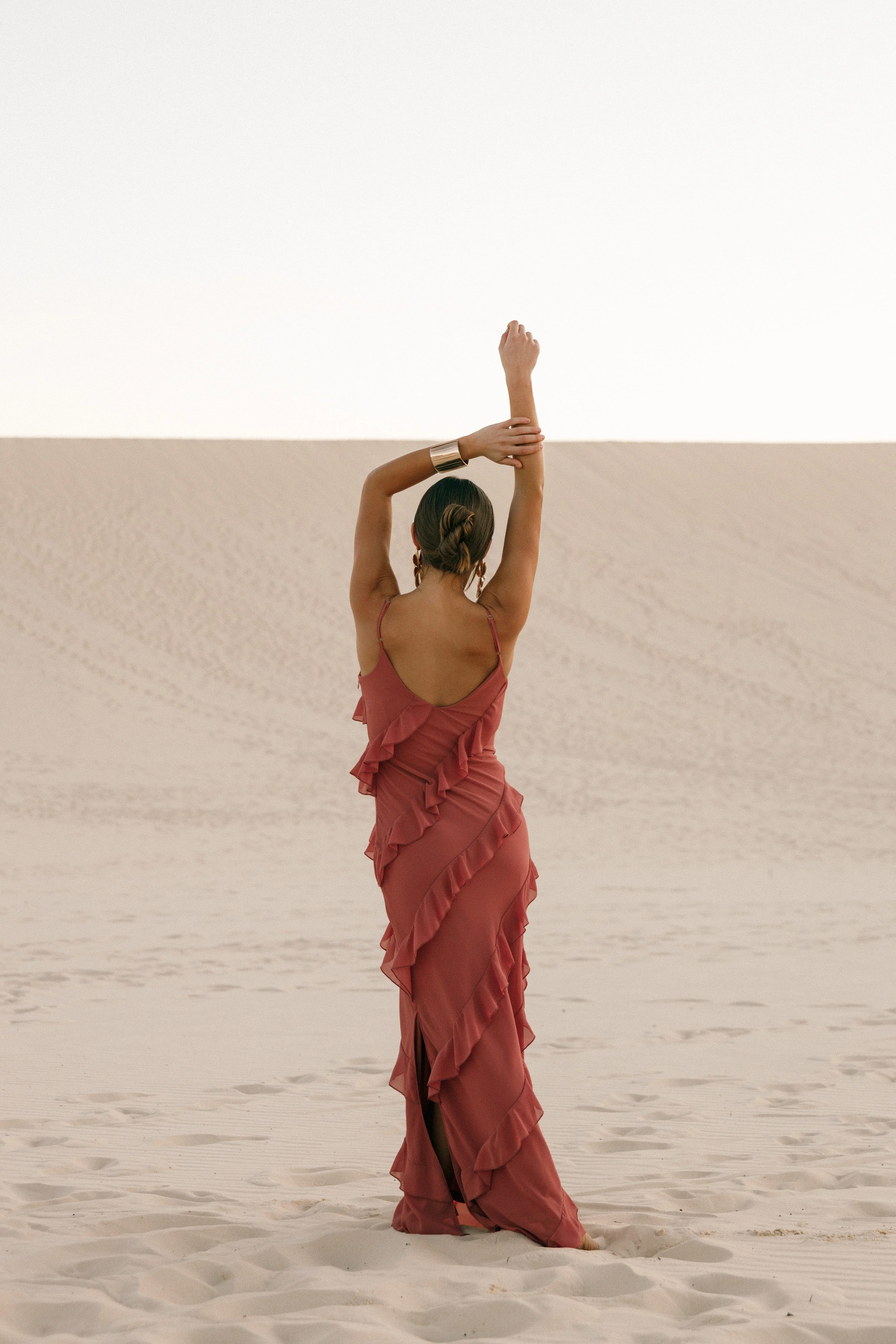 Ciao Ruffles Maxi Dress - Rosewood - Image 9