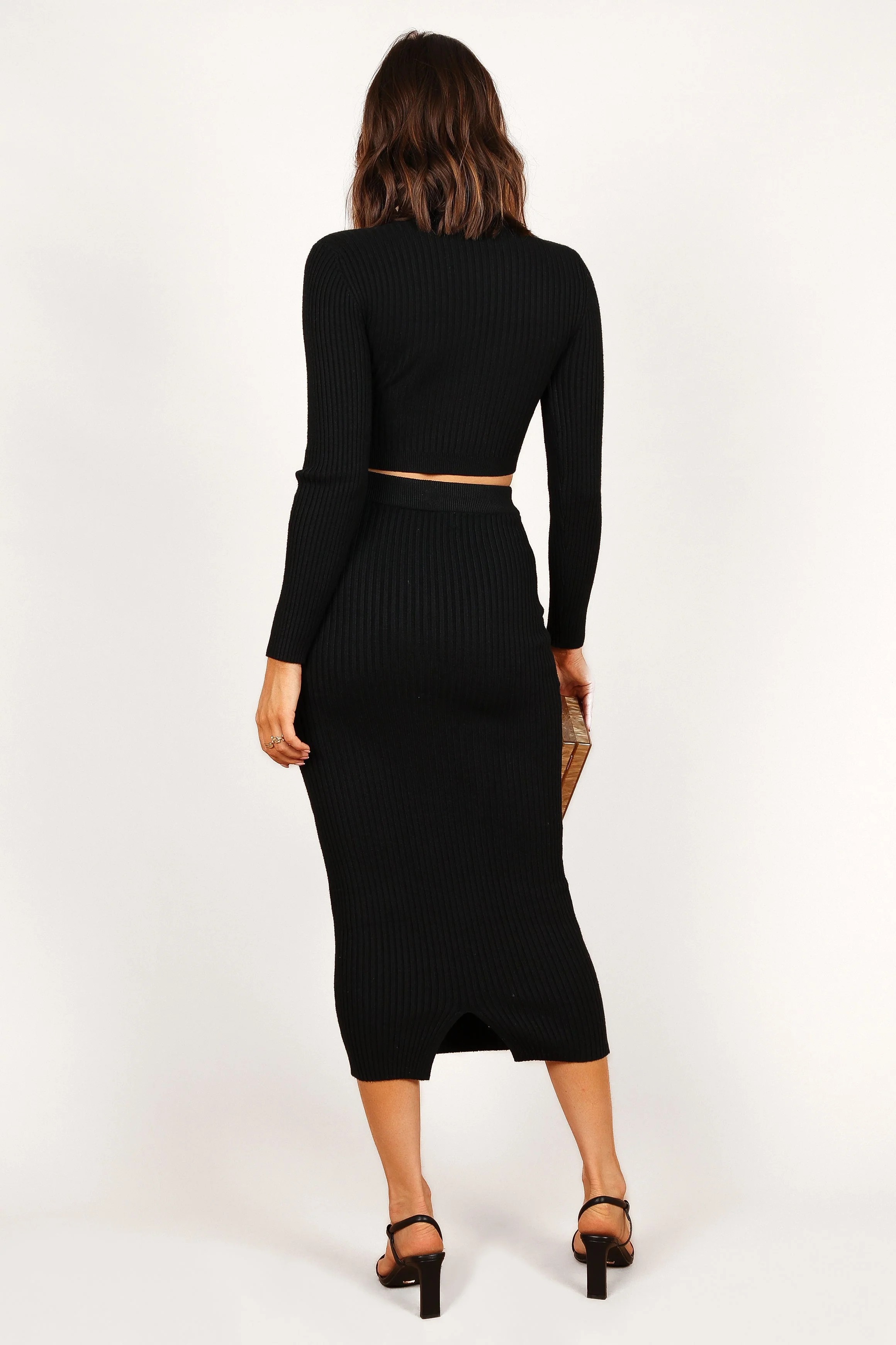 Claire Knit Two Piece Set - Black - Image 3