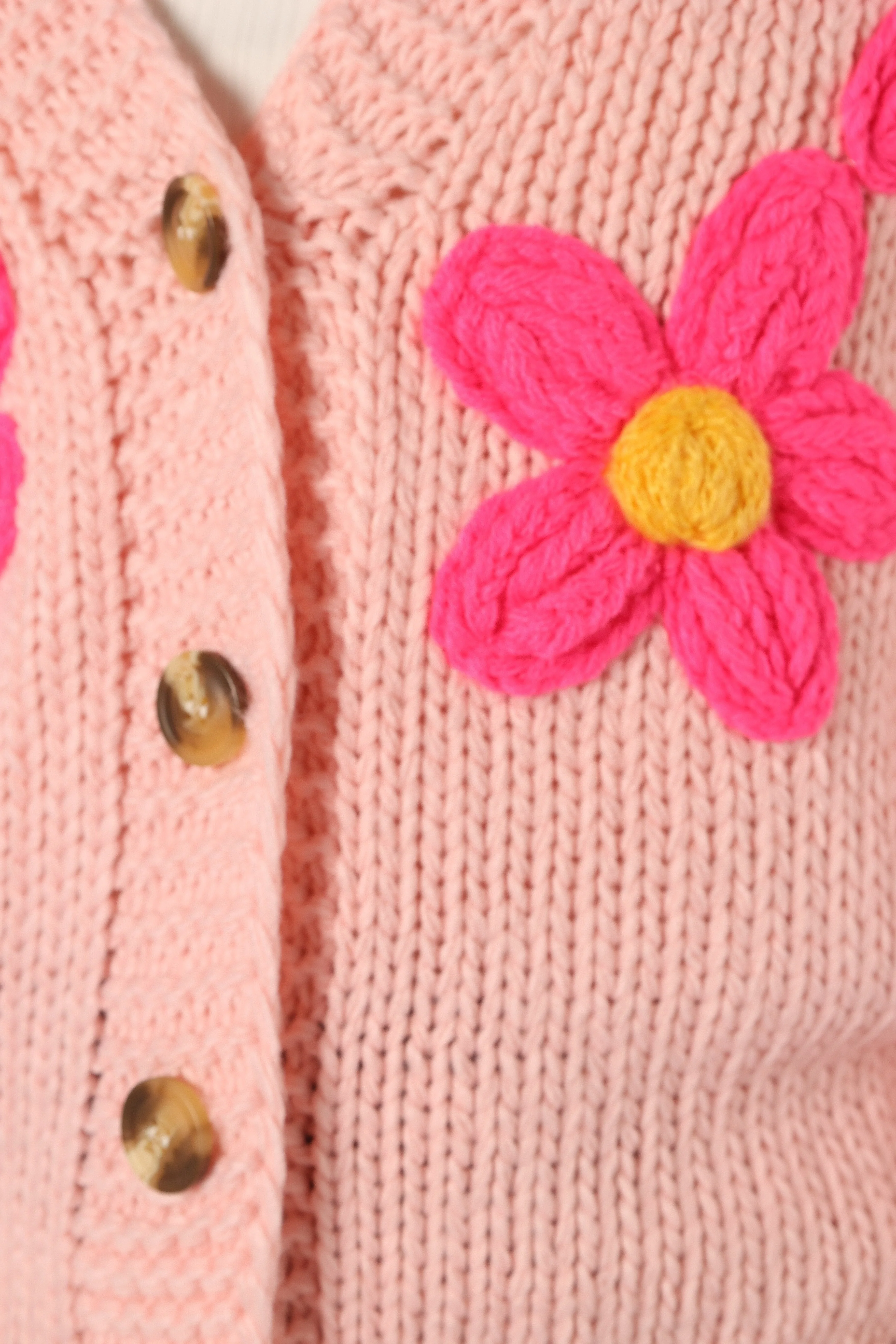 Clementine Flower Embroidered Open Front Cardigan - Pink - Image 9