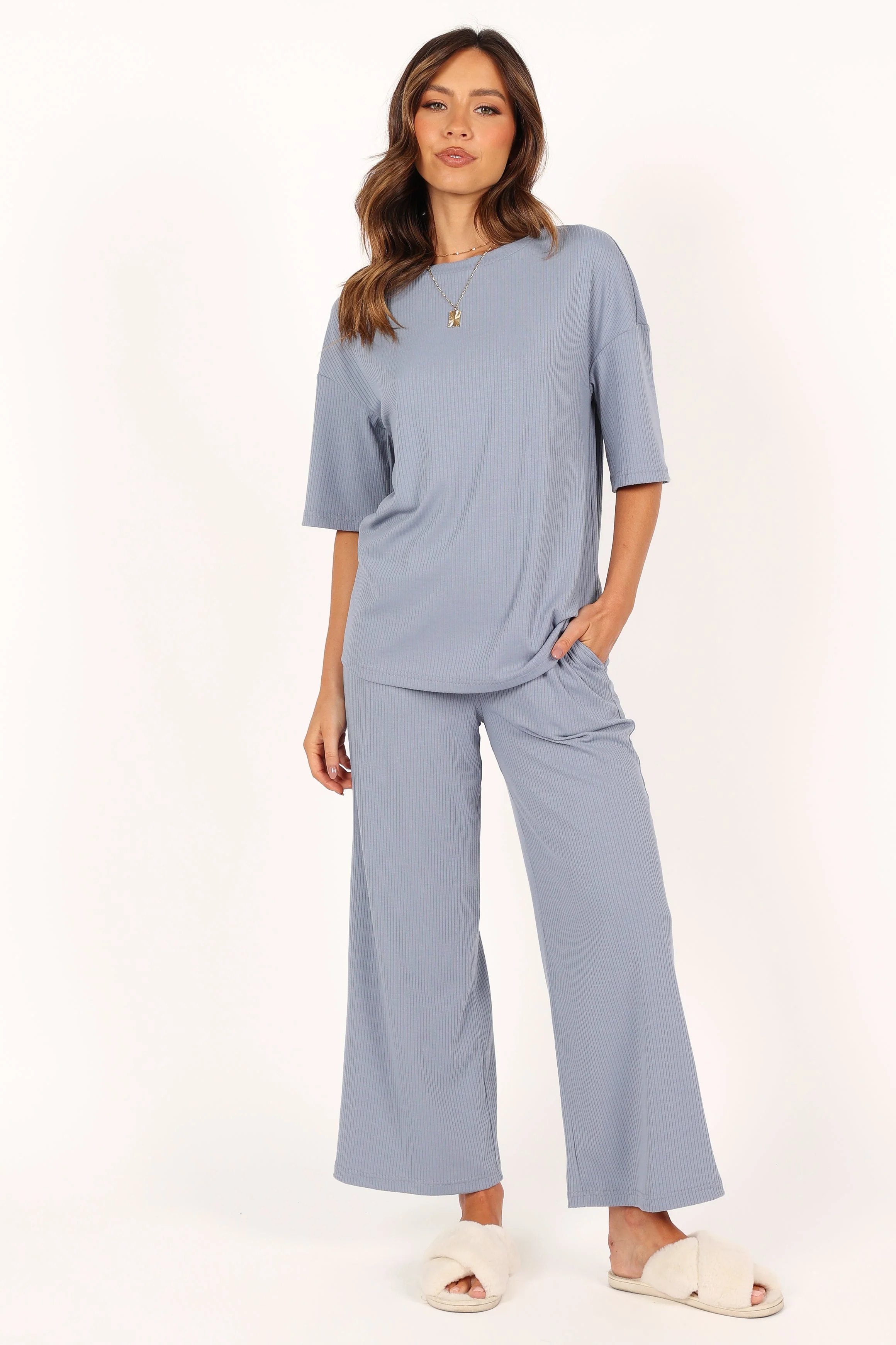 Cleo Rib Set - Steel Blue - Image 4
