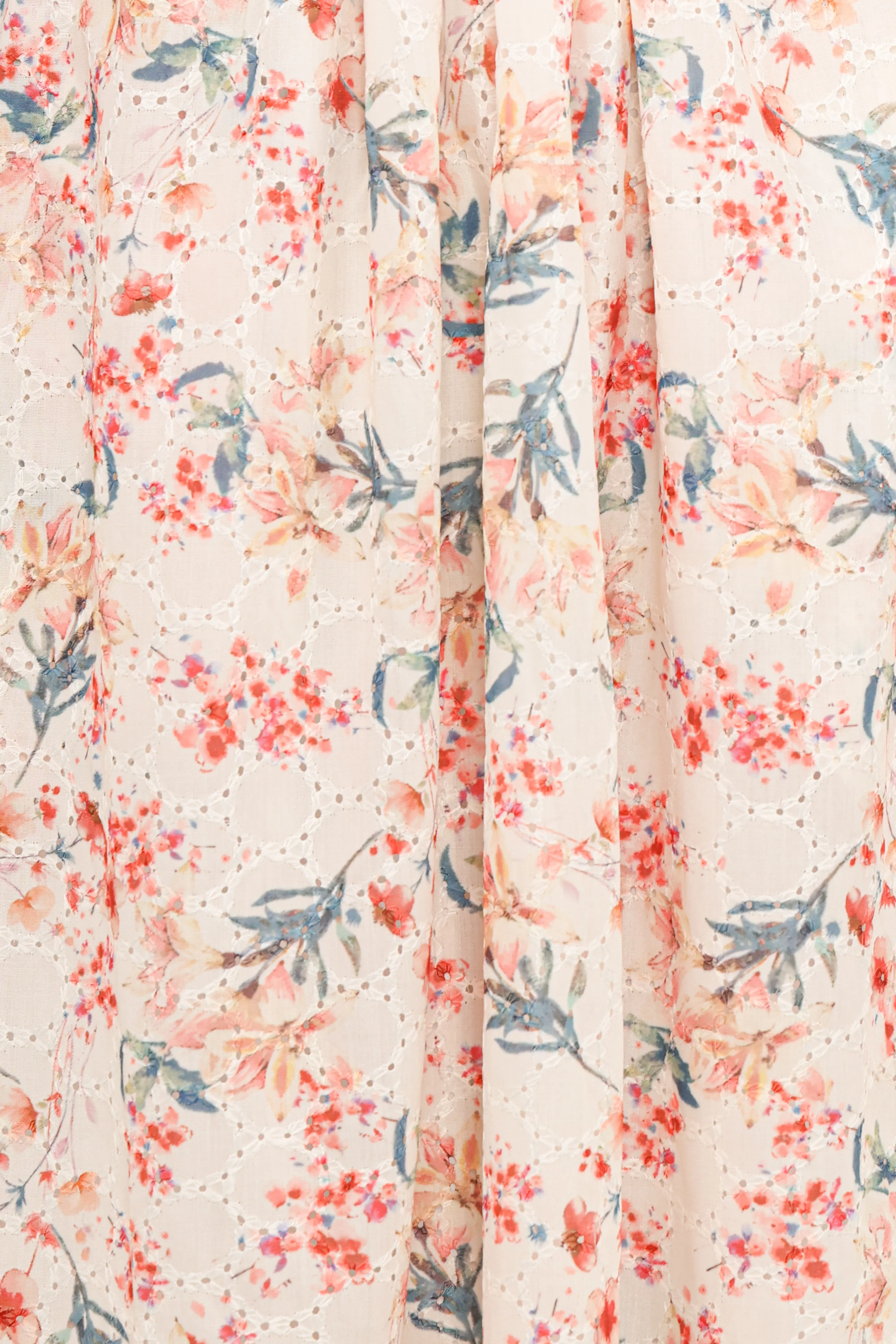 Clo Puff Sleeve Midi Dress - Ivory Floral - Image 6