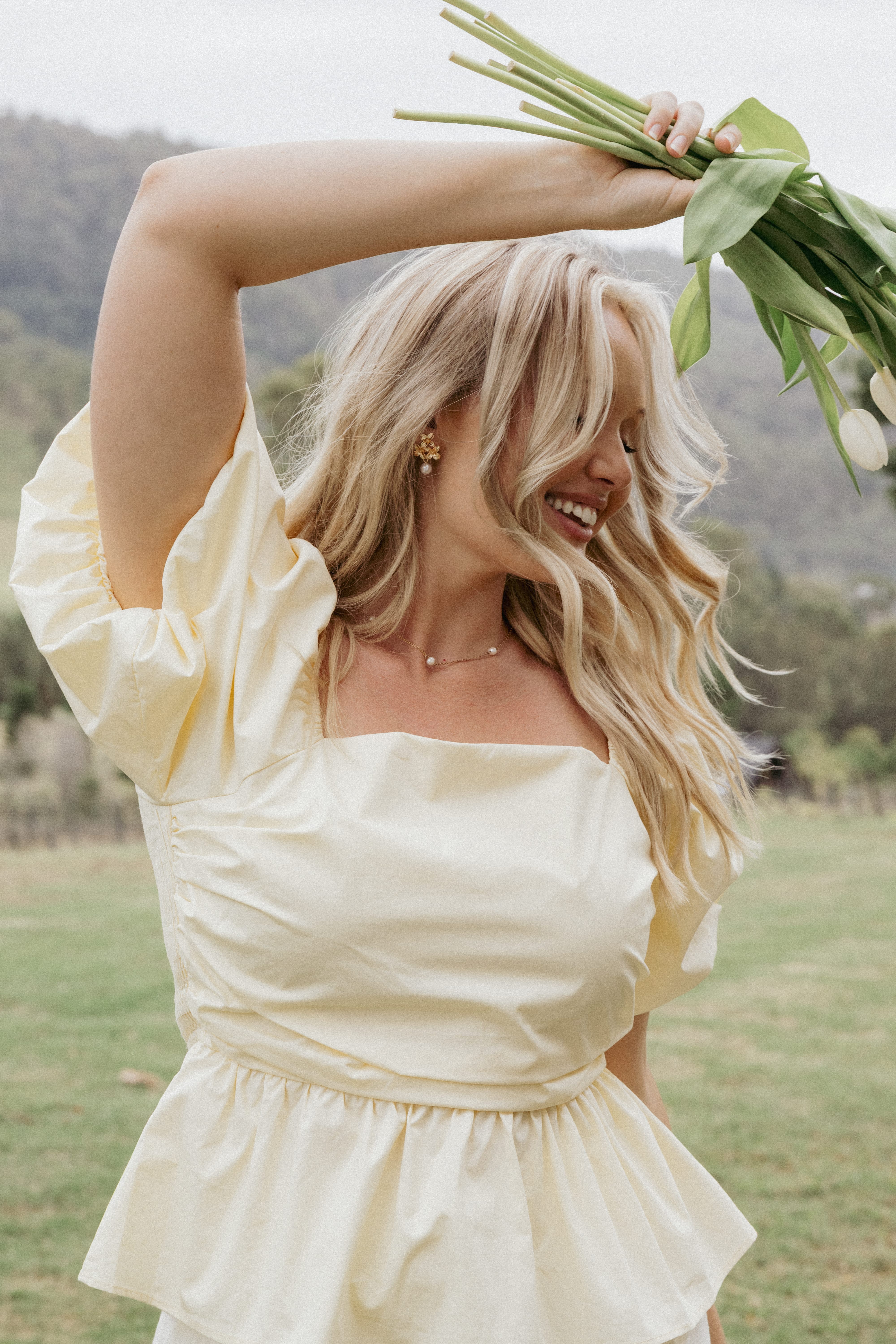 Clo Puff Sleeve Top - Butter Yellow - Image 3