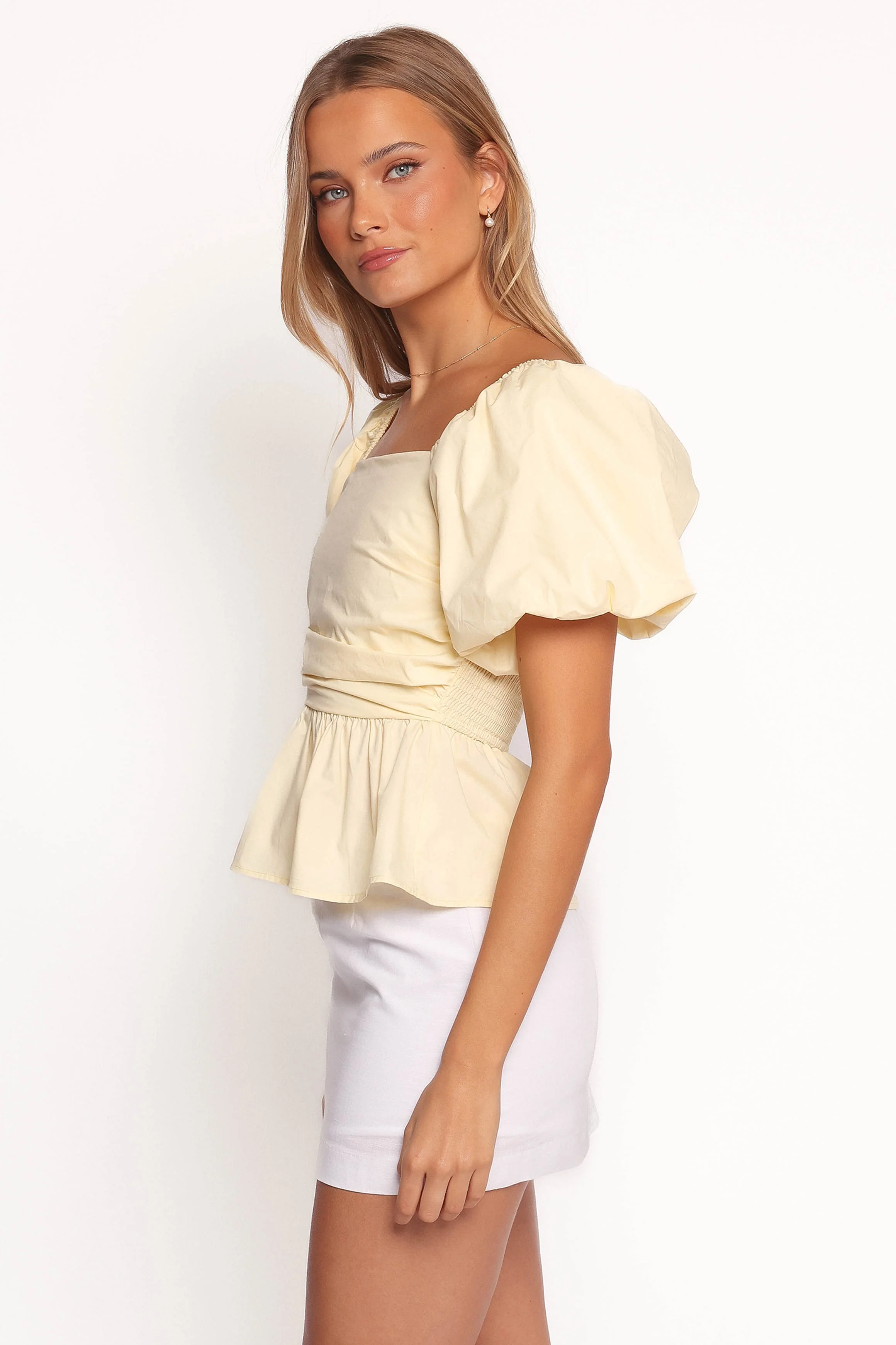 Clo Puff Sleeve Top - Butter Yellow - Image 6